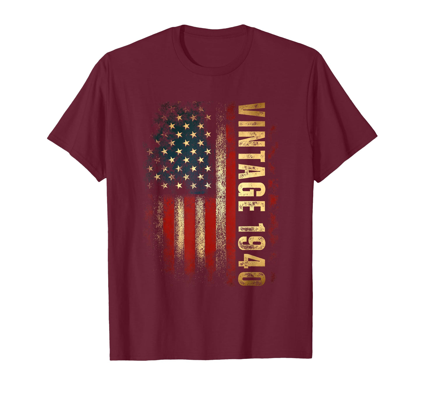 Vintage 1940 American Flag 85th Birthday 85 Years Old Men T-Shirt