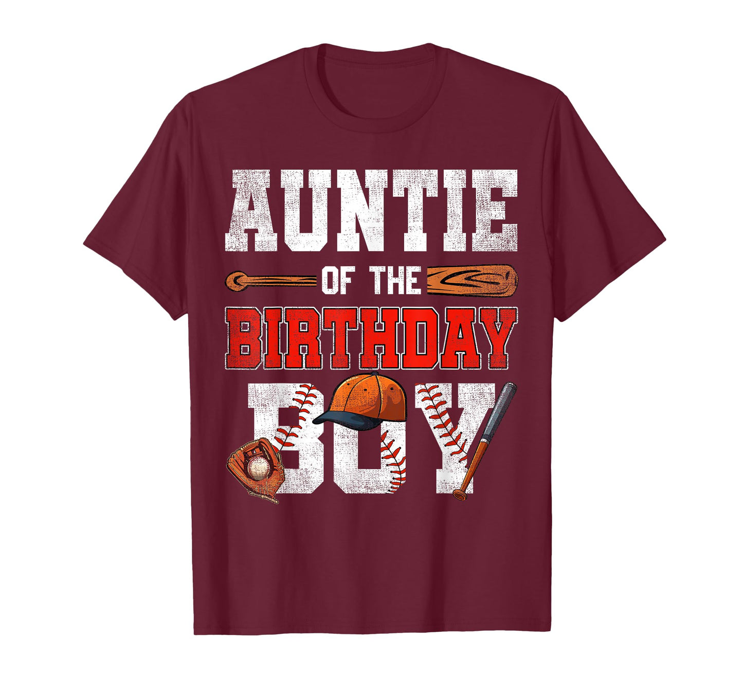 Auntie Of The Birthday Boy Baseball Bday Family T-Shirt
