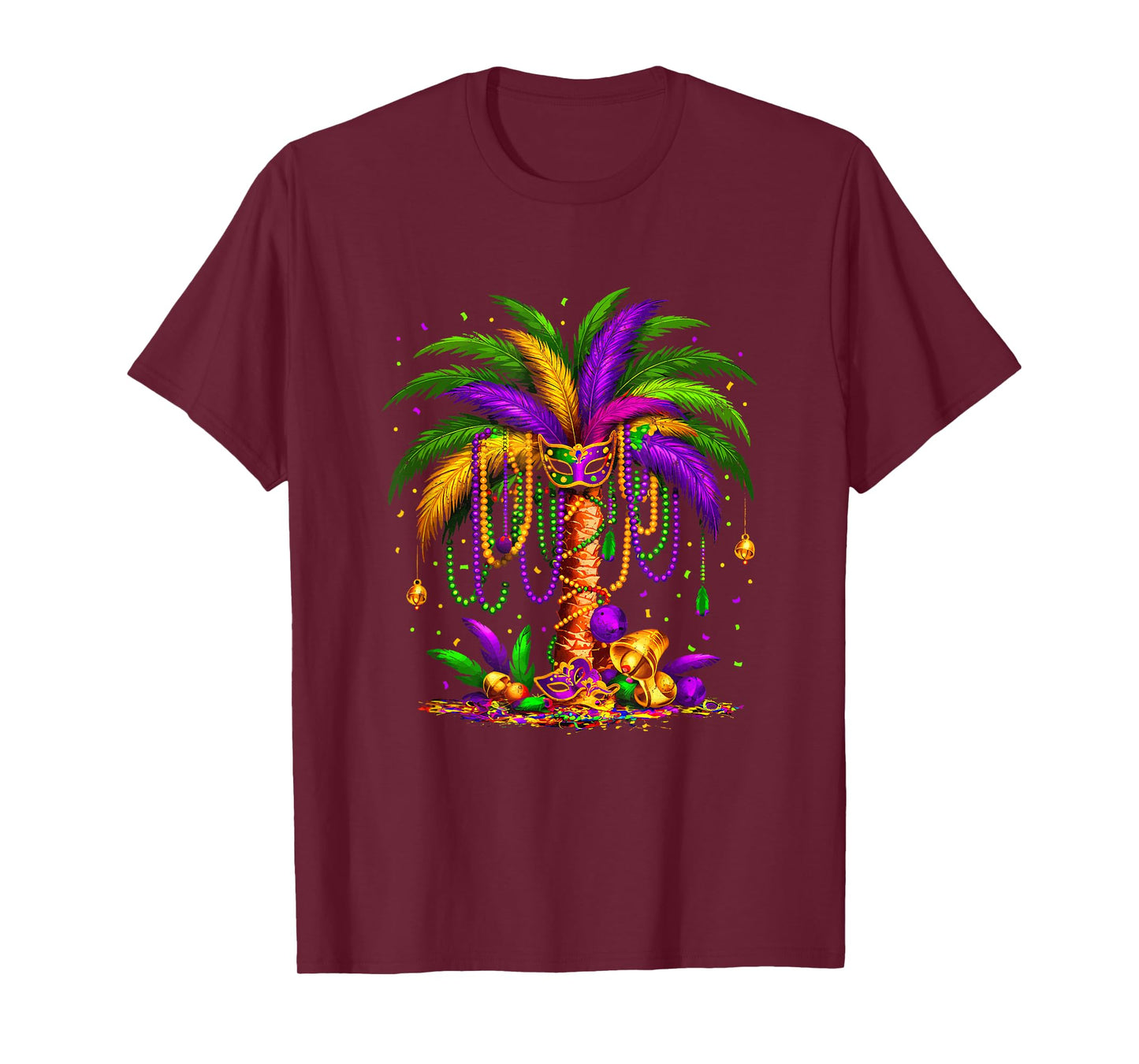 Mardi Gras Palm Tree Hawaiian Tropical Party Men Women Kids T-Shirt