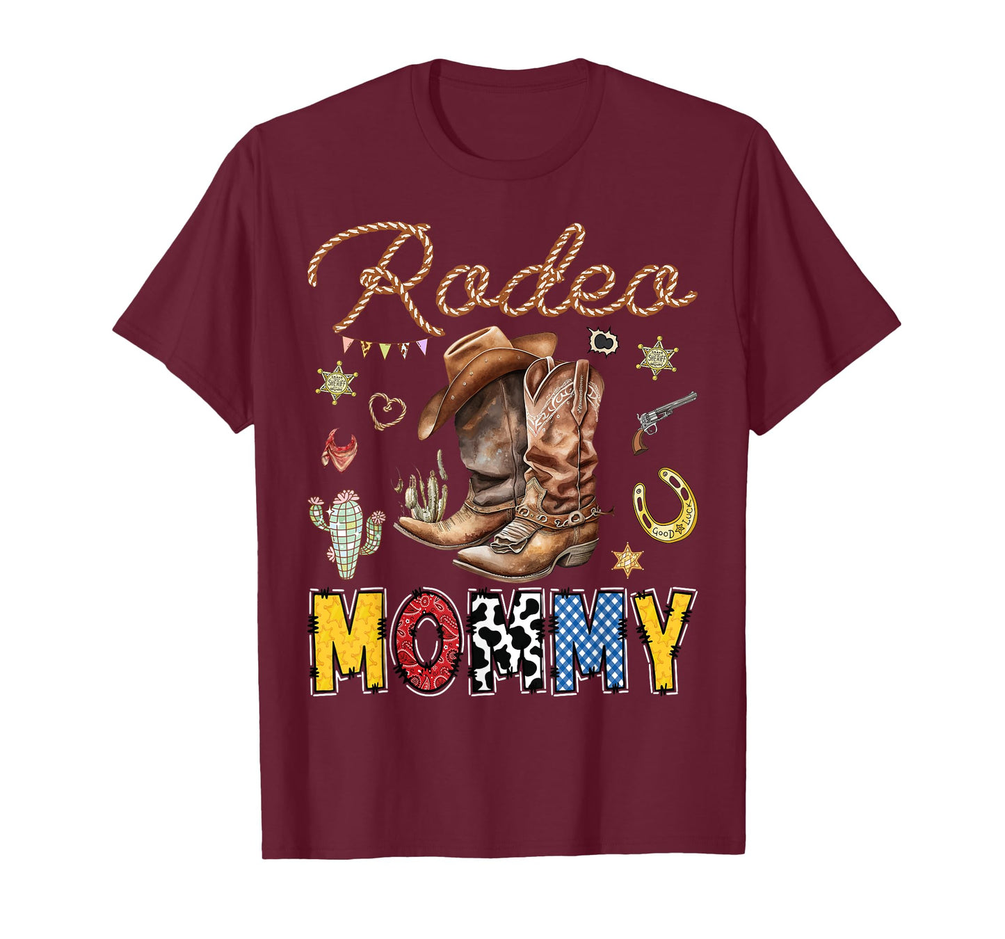 Rodeo Mommy Western Cowboy Birthday Matching Family T-Shirt