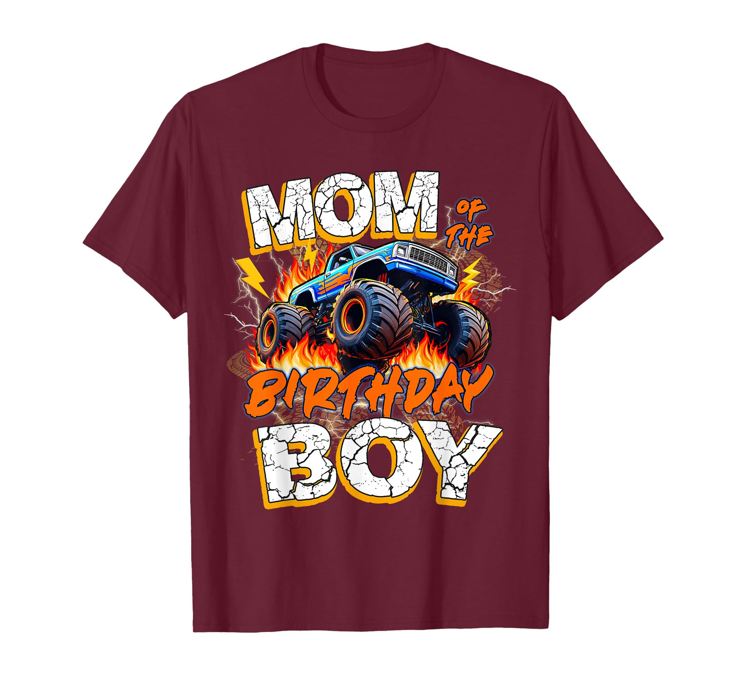 Kid Mom Of The Birthday Boy Monster Trucks Family Party Boys T-Shirt