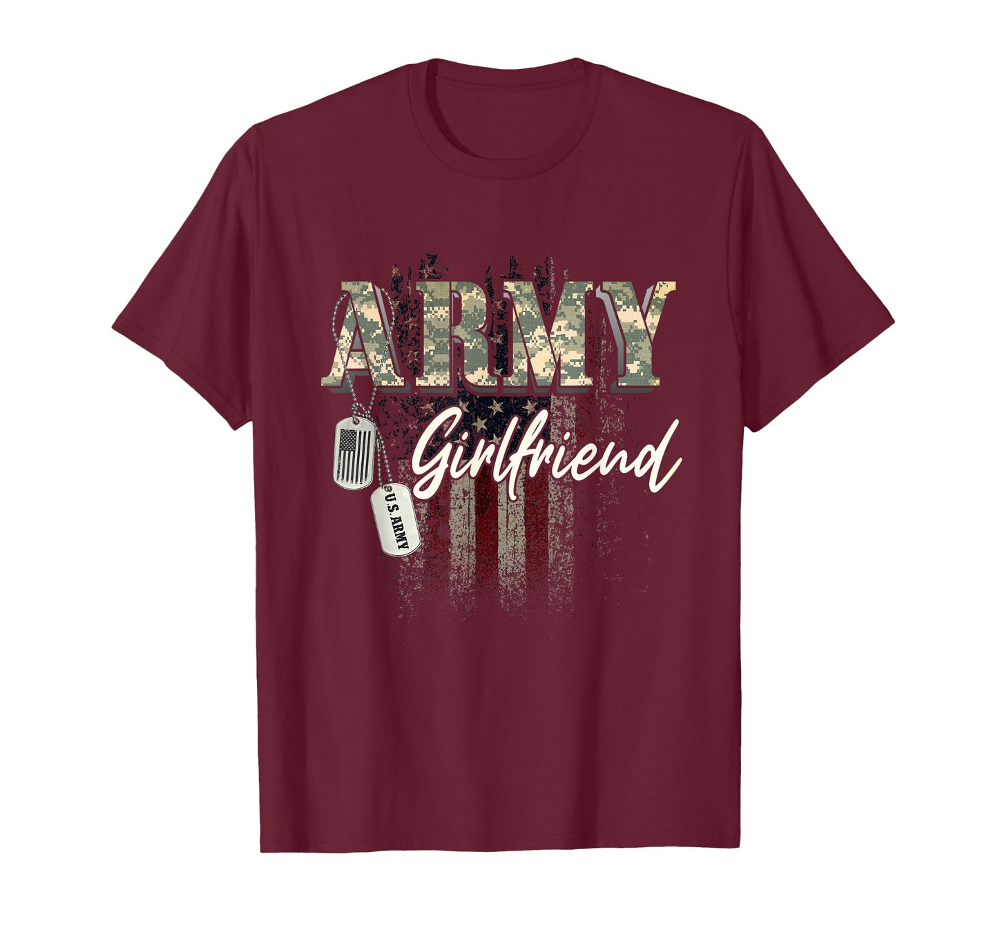 Proud Army Girlfriend American Veteran Military Gift T-Shirt