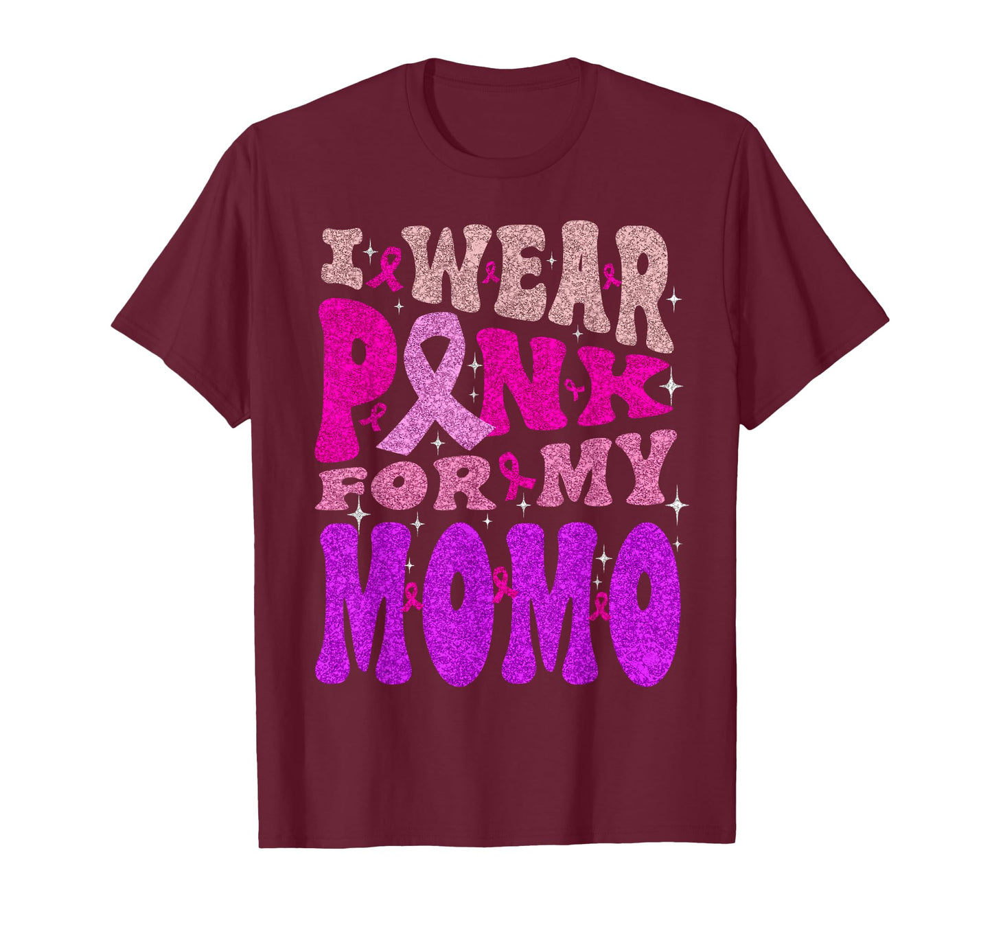 Wear Pink For My Momo Breast Cancer Warrior Support Squad T-Shirt