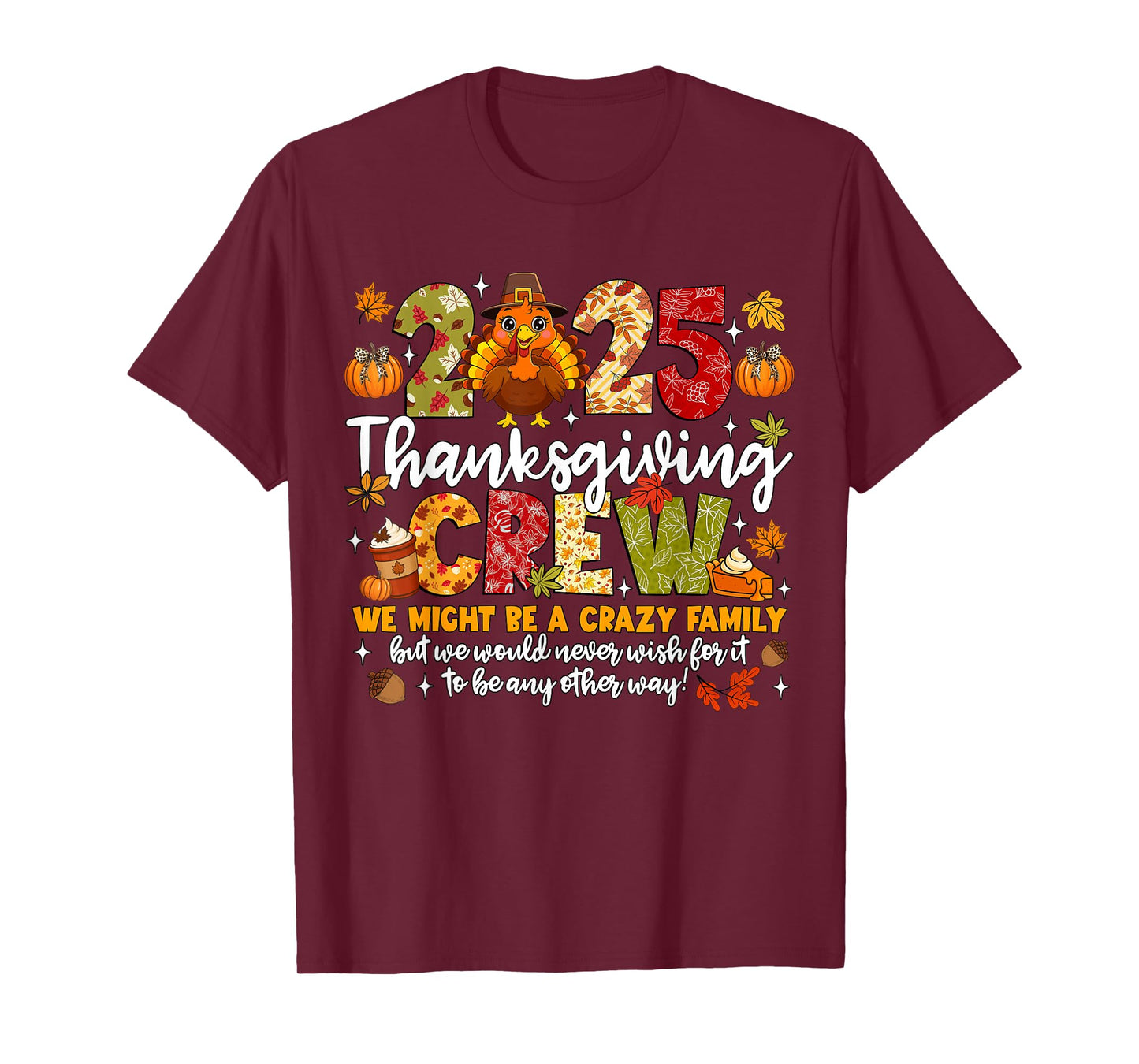 Family Thanksgiving 2025 Thanksgiving Crew Turkey Matching T-Shirt