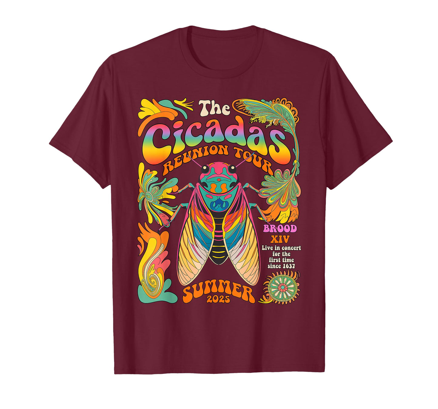 Cicada Brood XIV Summer 2025 Reunion Tour Swarm Cicadas T-Shirt