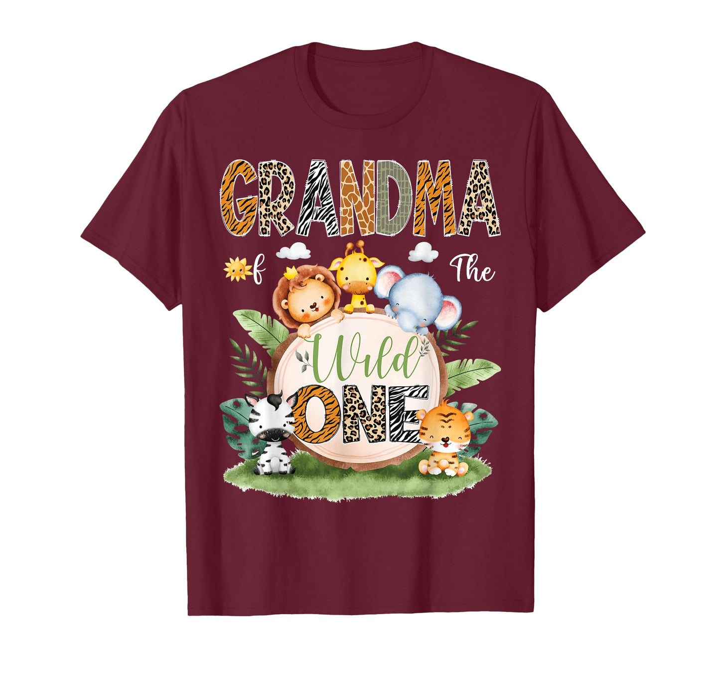 Grandma Of The Wild One Funny 1St Birthday Safari Jungle T-Shirt