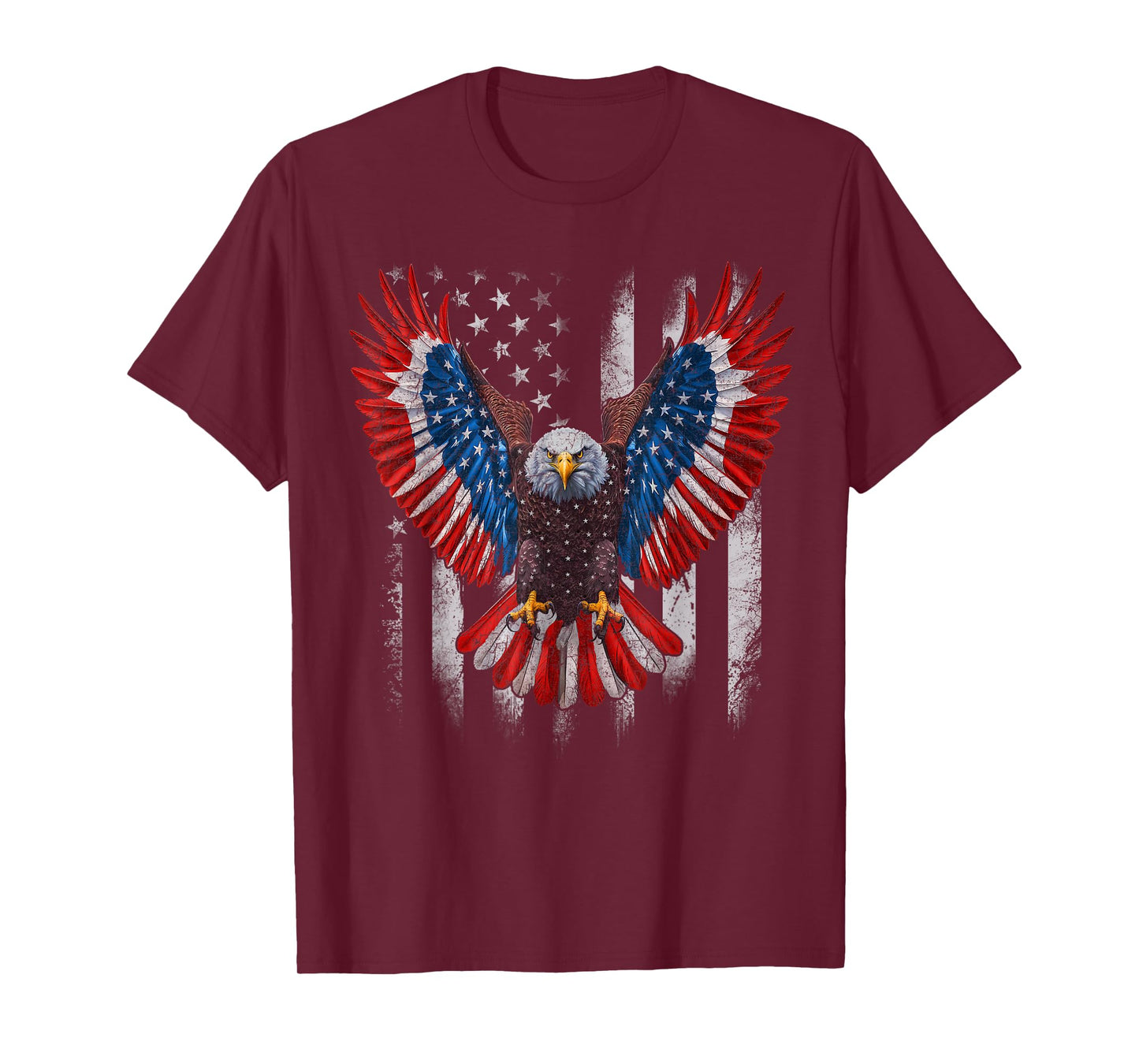 American Flag Bald Eagle 4th of July USA Patriotic Eagle T-Shirt