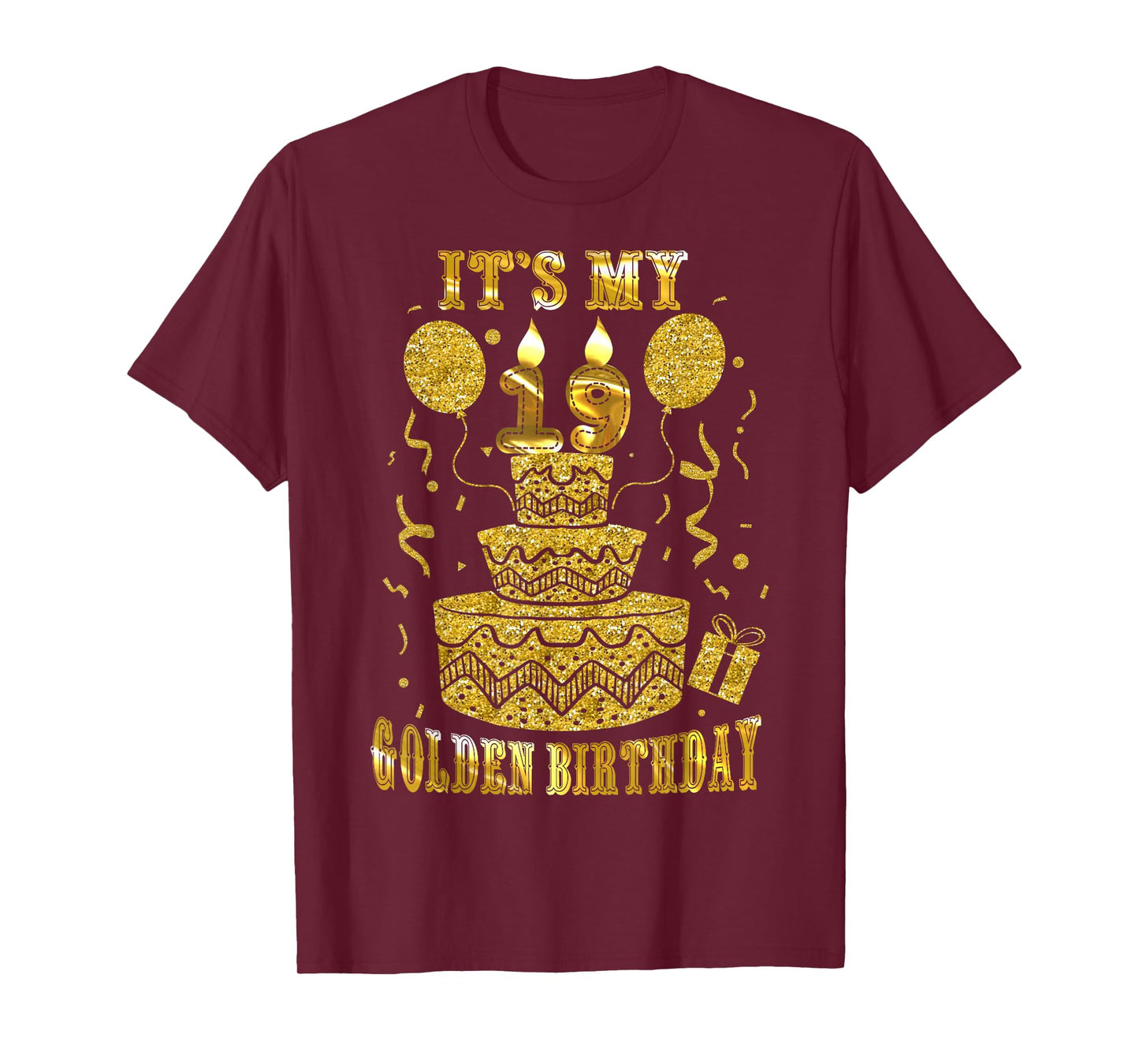 It's My 19 Golden Birthday Happy 19 Years Old Teen Boy Girl T-Shirt