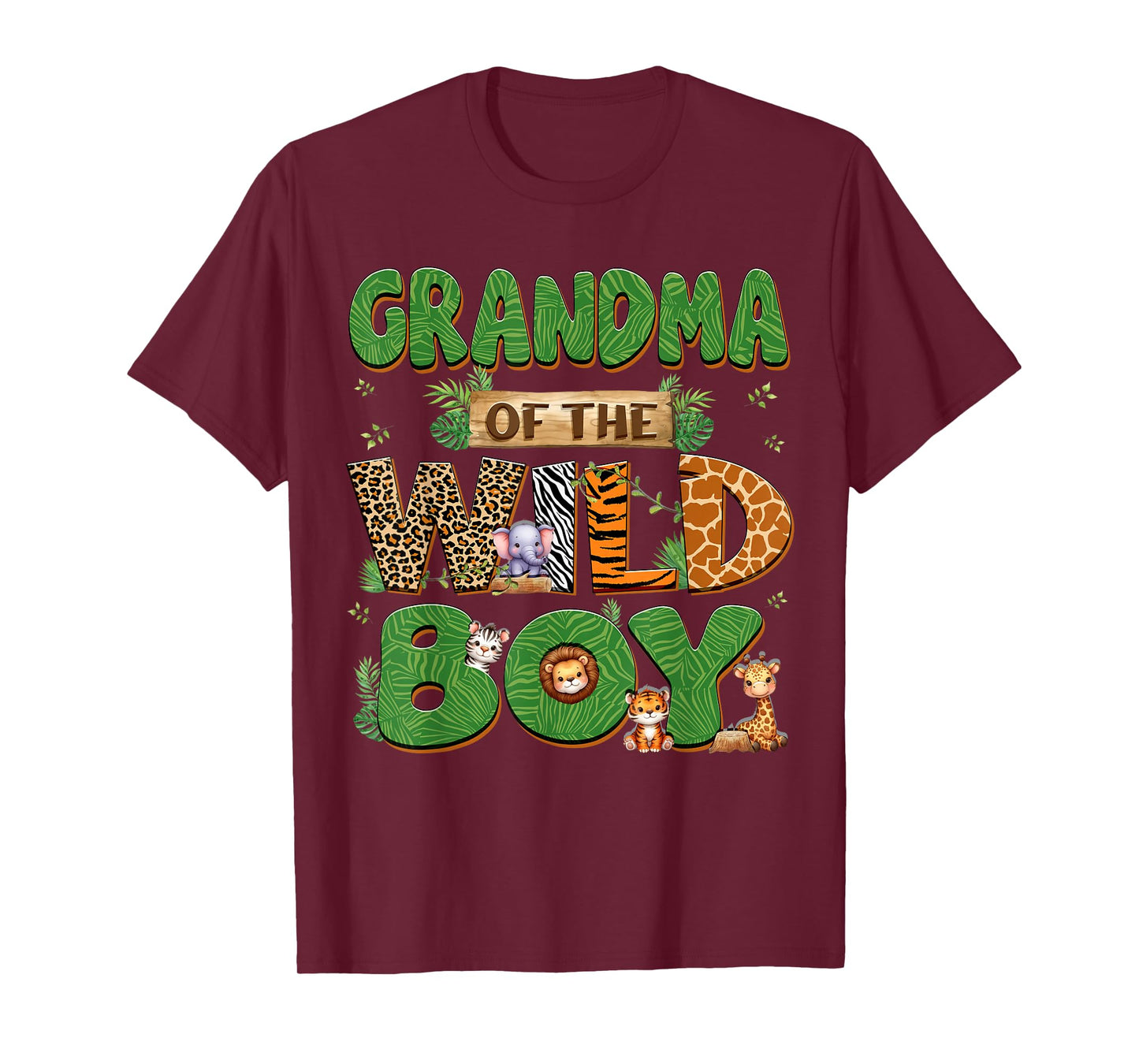 Grandma Of The Birthday Boy Wild One Family Matching Party T-Shirt