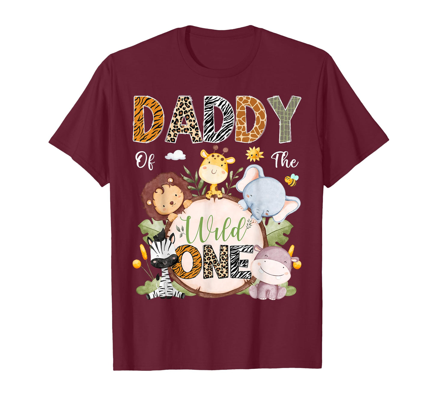 Daddy Of The Wild One 1St Birthday Safari Jungle Animals T-Shirt