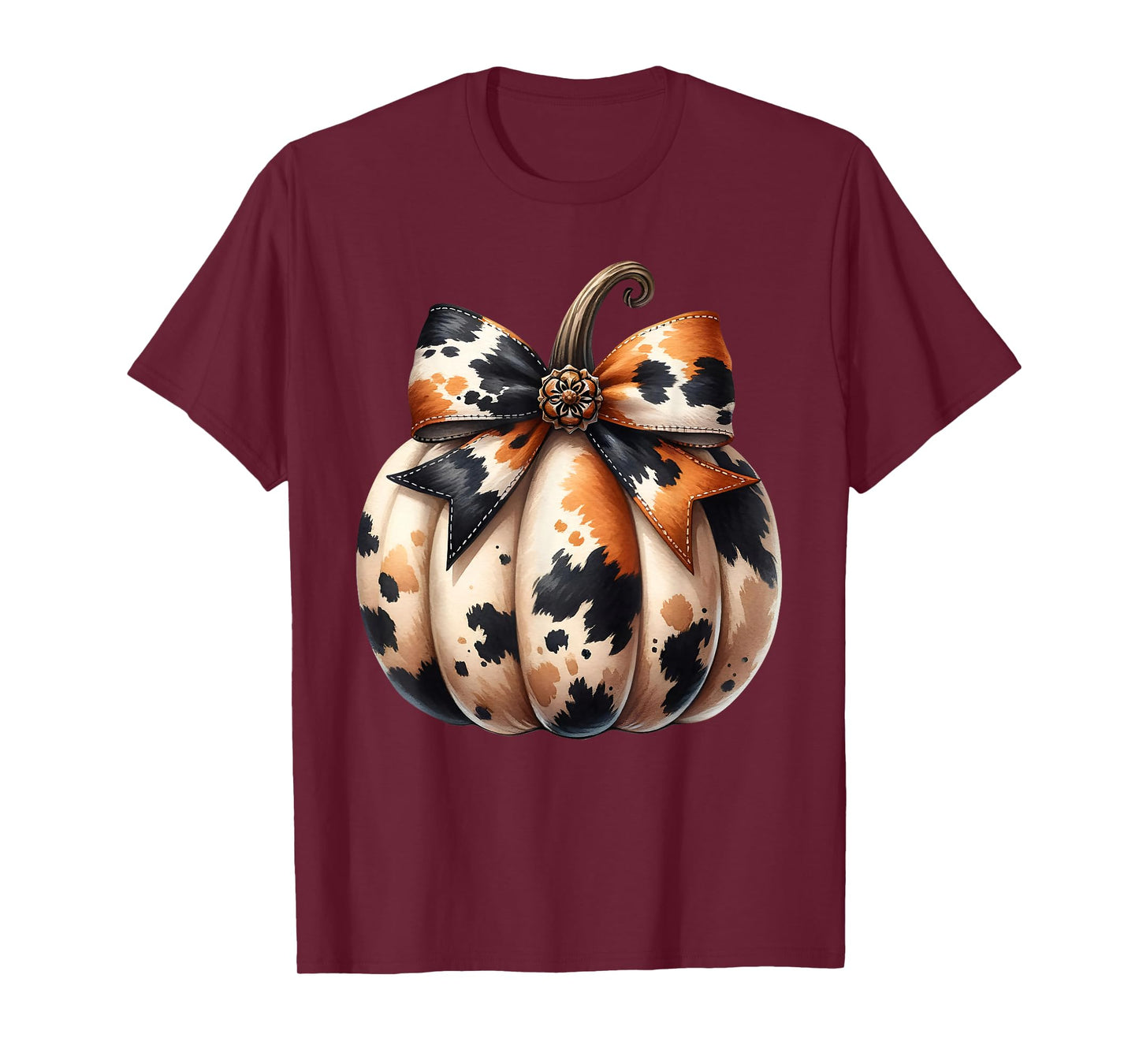 Coquette Bow Pumpkin Season Autumn Fall Leaves Thanksgiving T-Shirt