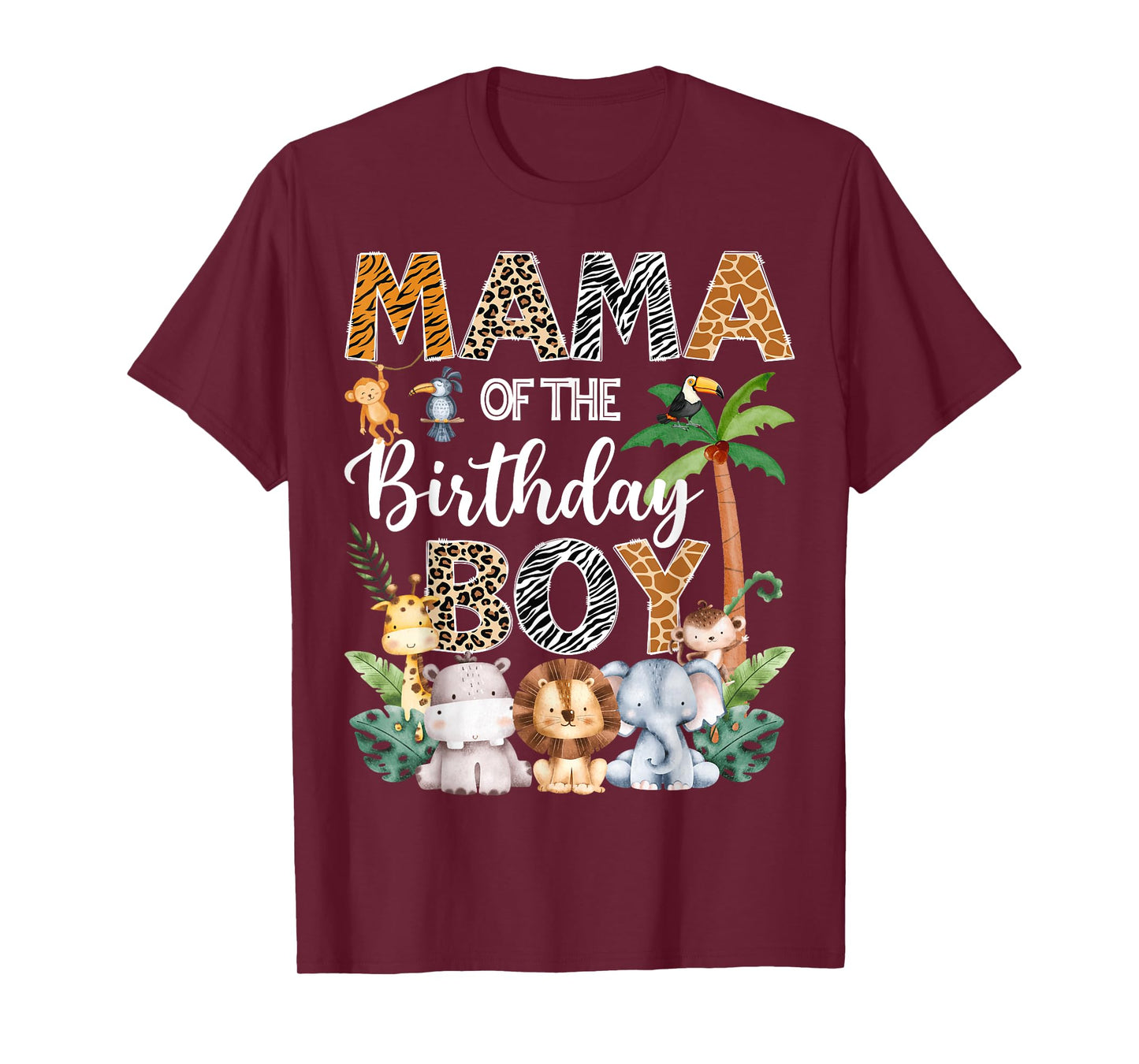 Mama Of The Birthday Boy Safari Jungle Bday Party T-Shirt