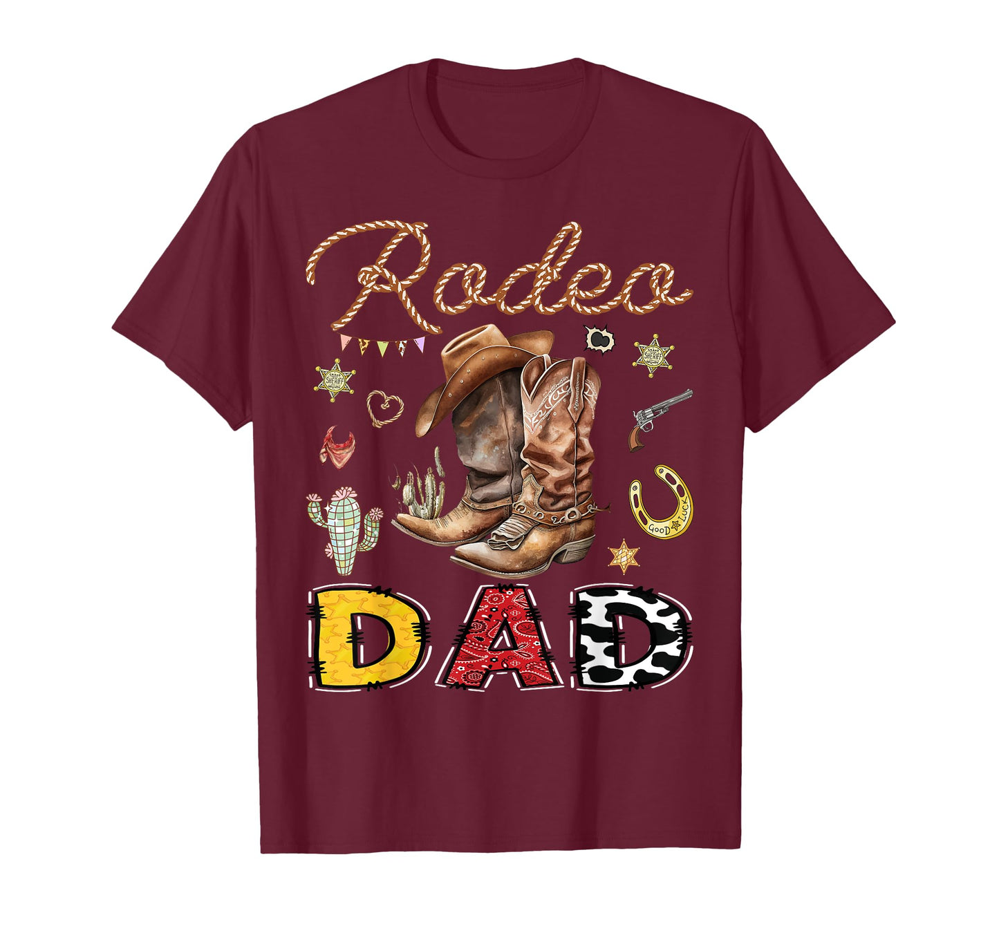 Rodeo Dad Western Cowboy Birthday Matching Family T-Shirt
