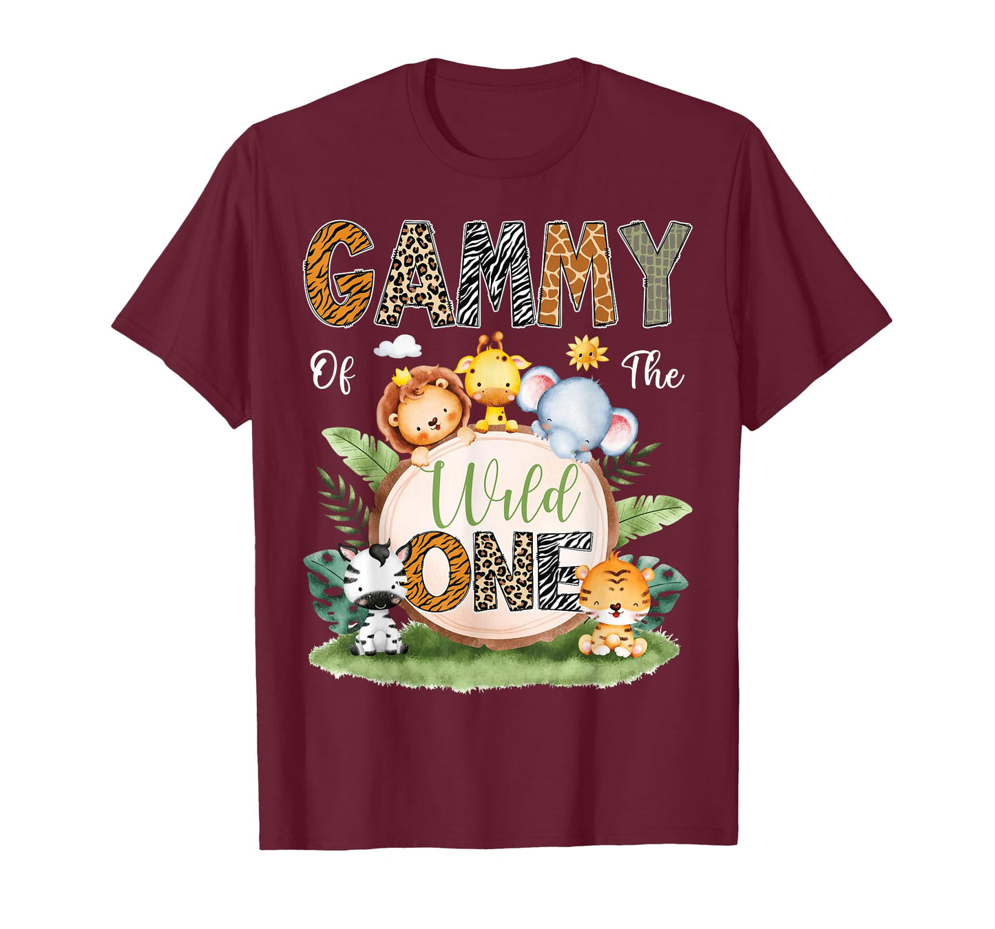 Gammy Of The Wild One 1St Birthday Kids Safari Jungle T-Shirt