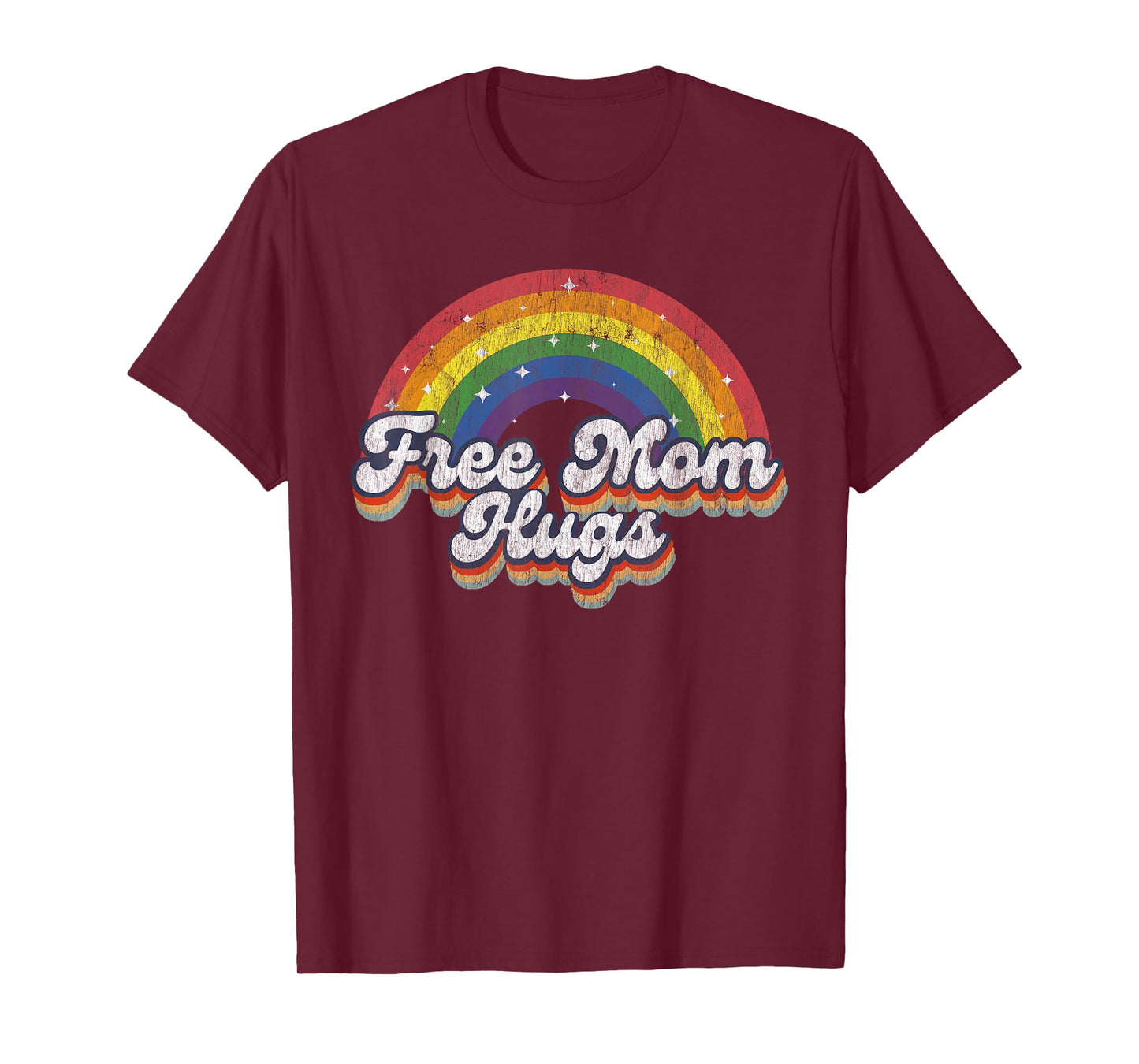 Free Mom Hugs Rainbow Heart LGBT Flag LGBT Pride Month T-Shirt