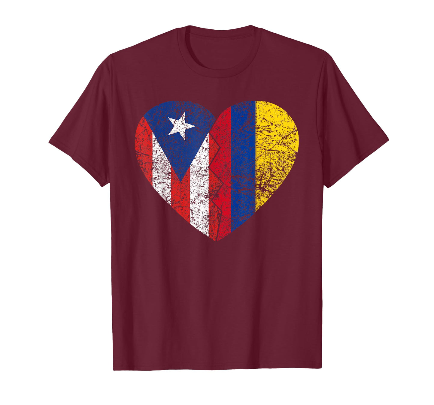 Colombian Puerto Rican Flags Heart | Puerto Rico Colombia T-Shirt