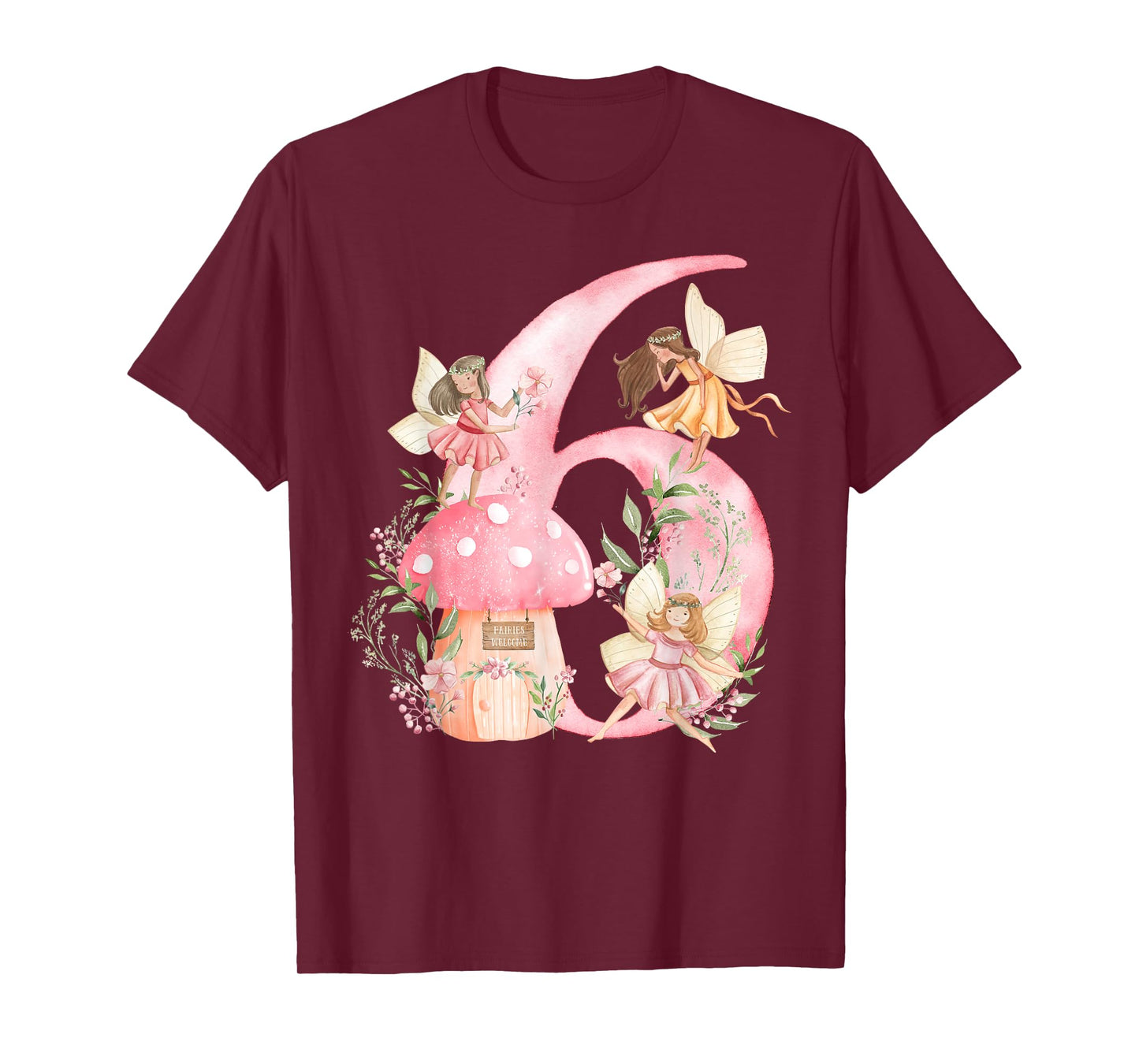 Kids Fairy Sixth Birthday Party 6Th Fairy Birthday T-Shirt