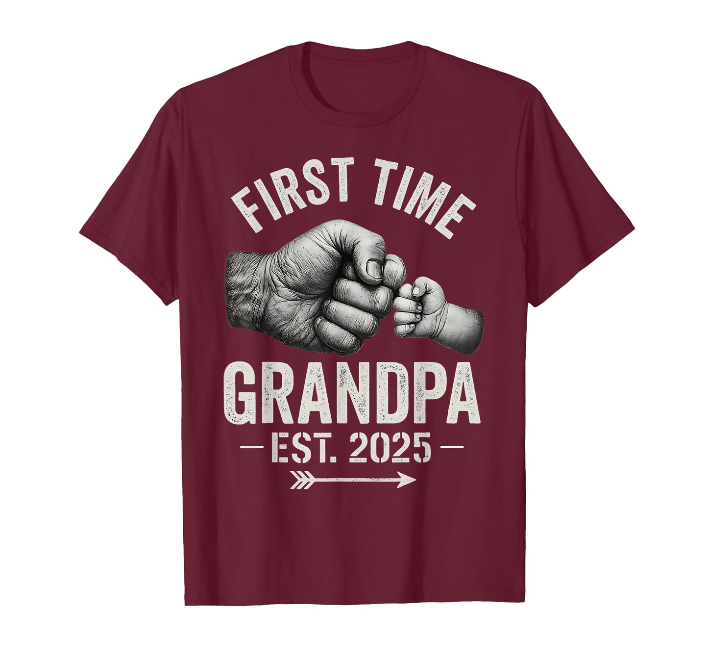First Time Grandpa Est 2025 Fist Bump New Dad Father's Day T-Shirt