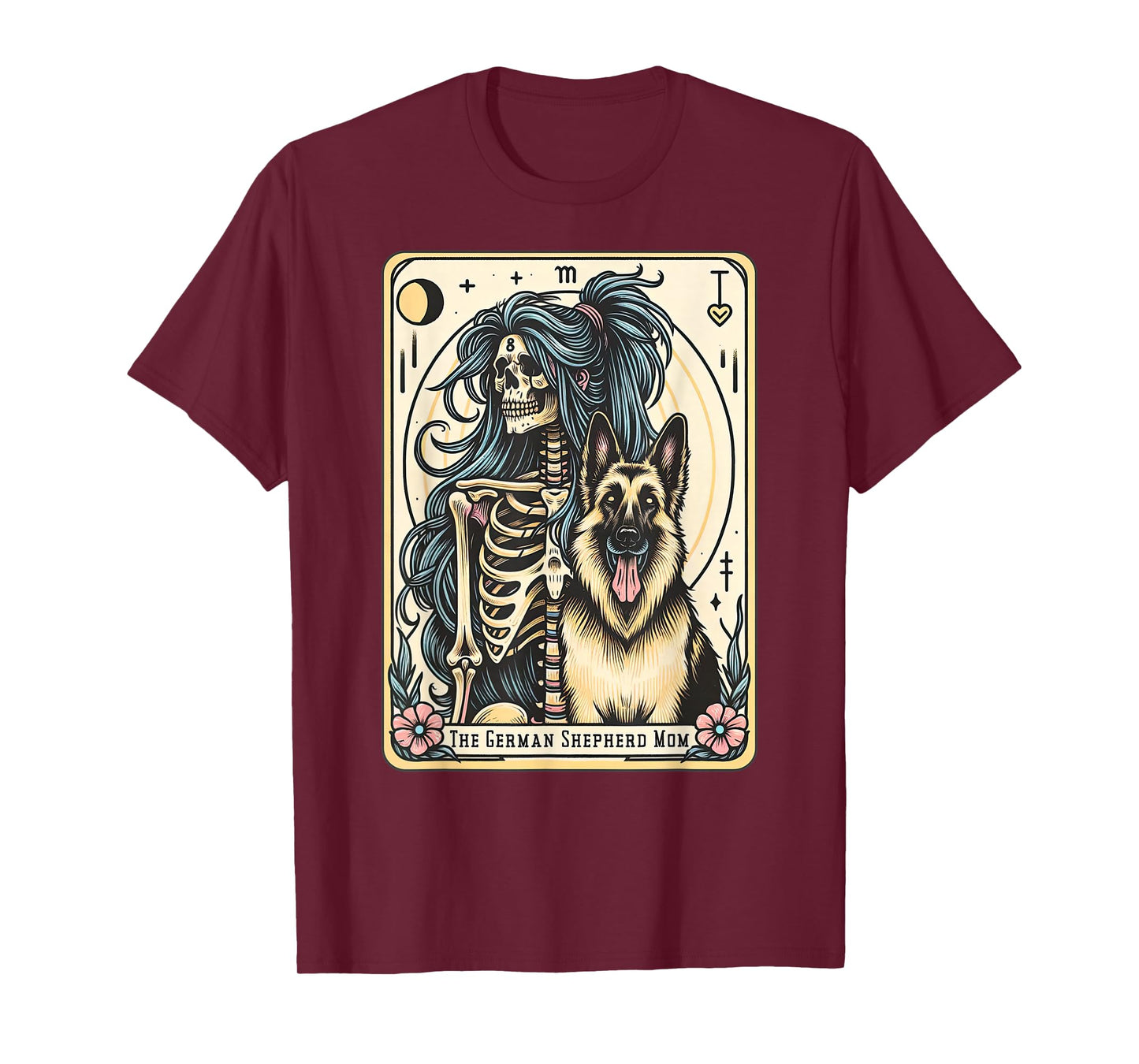Retro German Shepherd Mom Tarot Card Witchy Vibes Dog Mom T-Shirt