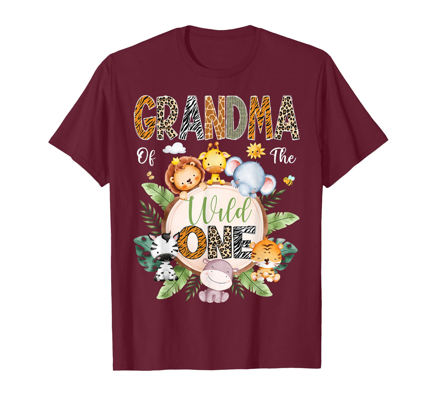 Grandma Of The Wild One 1St Birthday Safari Jungle Animal T-Shirt