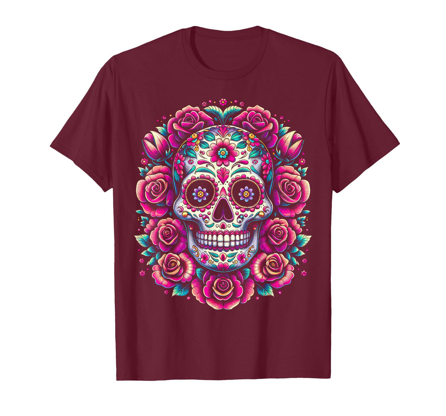 De Los Muertos Day of the Dead Sugar Skull Halloween Women T-Shirt