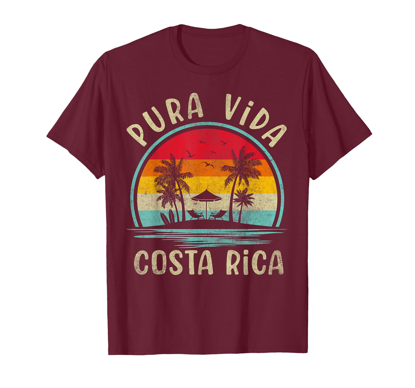 Pura Vida Beach Costa Rica Palm Tree Family Summer Vacation T-Shirt