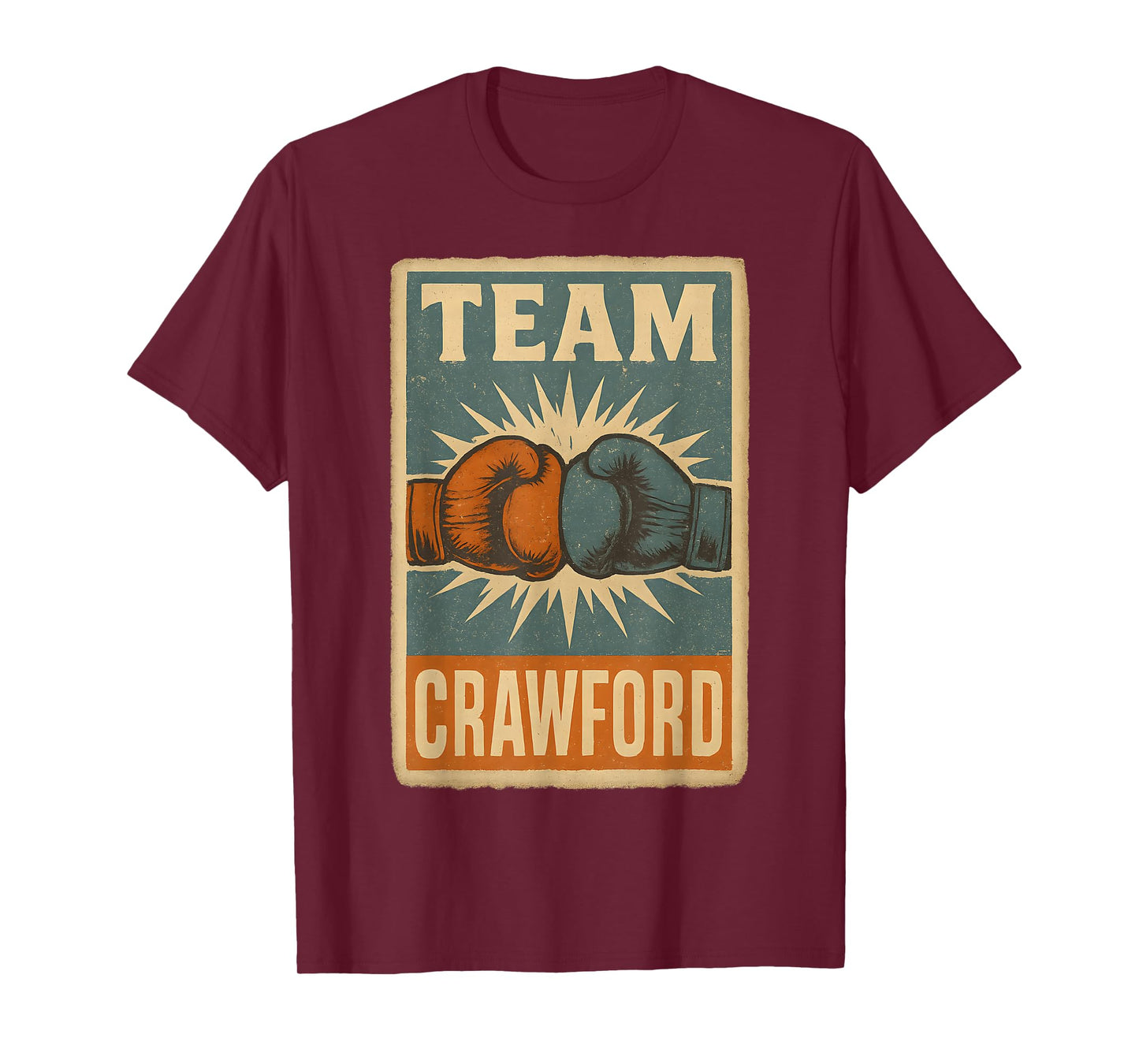 Crawford Last Name Retro Family Name Crawford Boxing T-Shirt