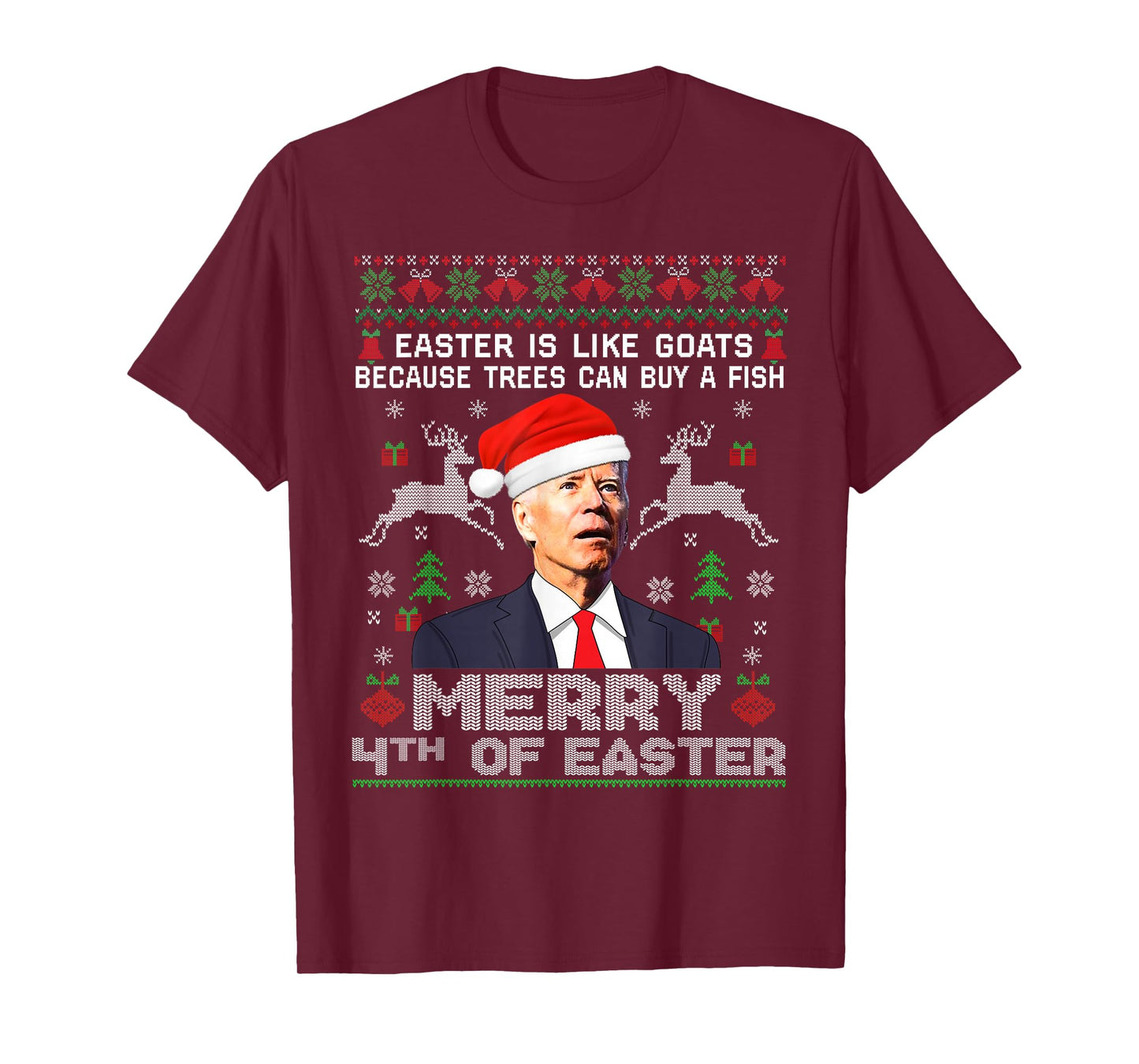 Merry 4th Of Easter Funny Biden Ugly Christmas Sweater Men T-Shirt