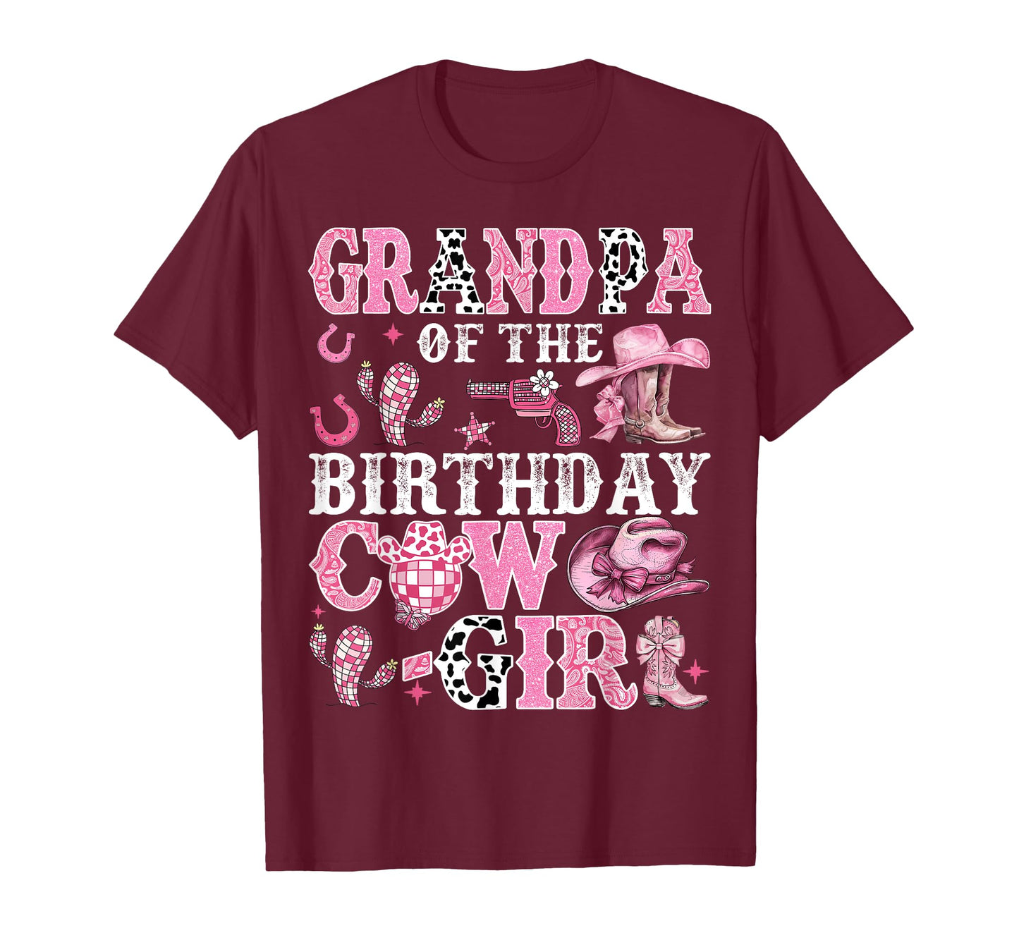 Grandpa Of The Birthday Cow-Girl Rodeo Cow Girl Birthday T-Shirt