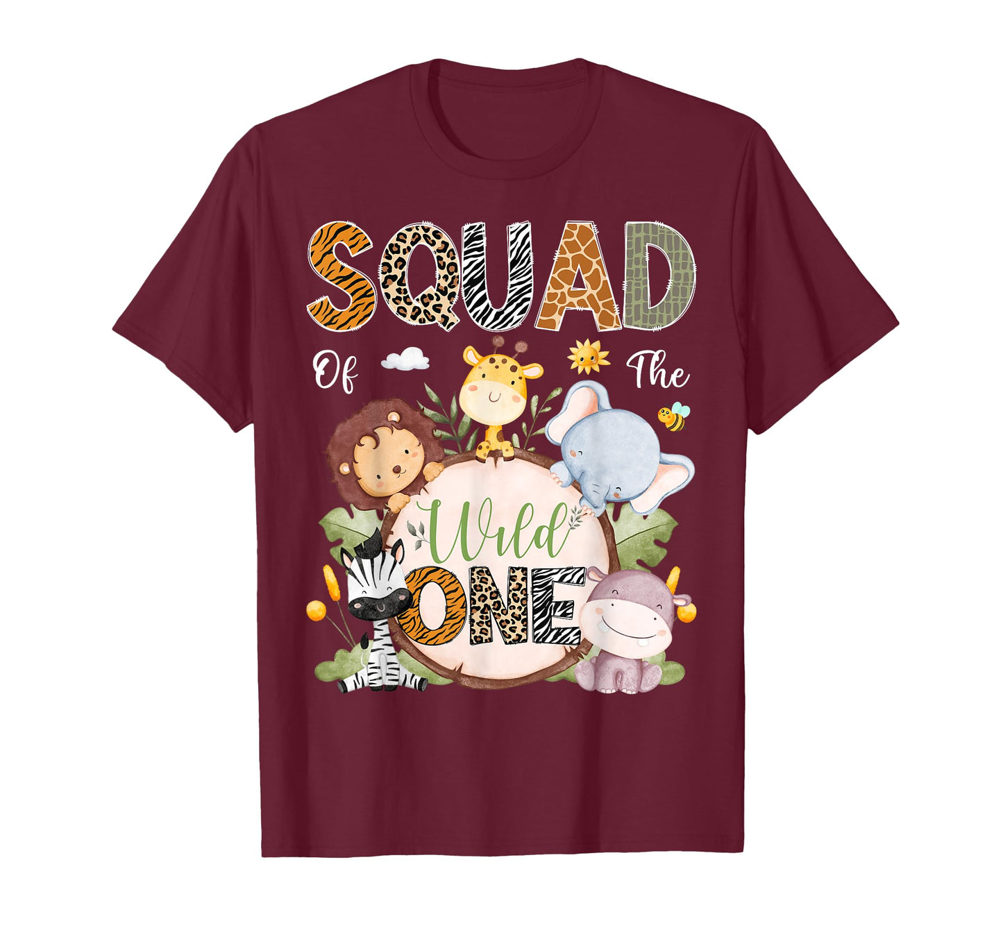 Squad Of The Wild One 1St Birthday Safari Jungle Animals T-Shirt