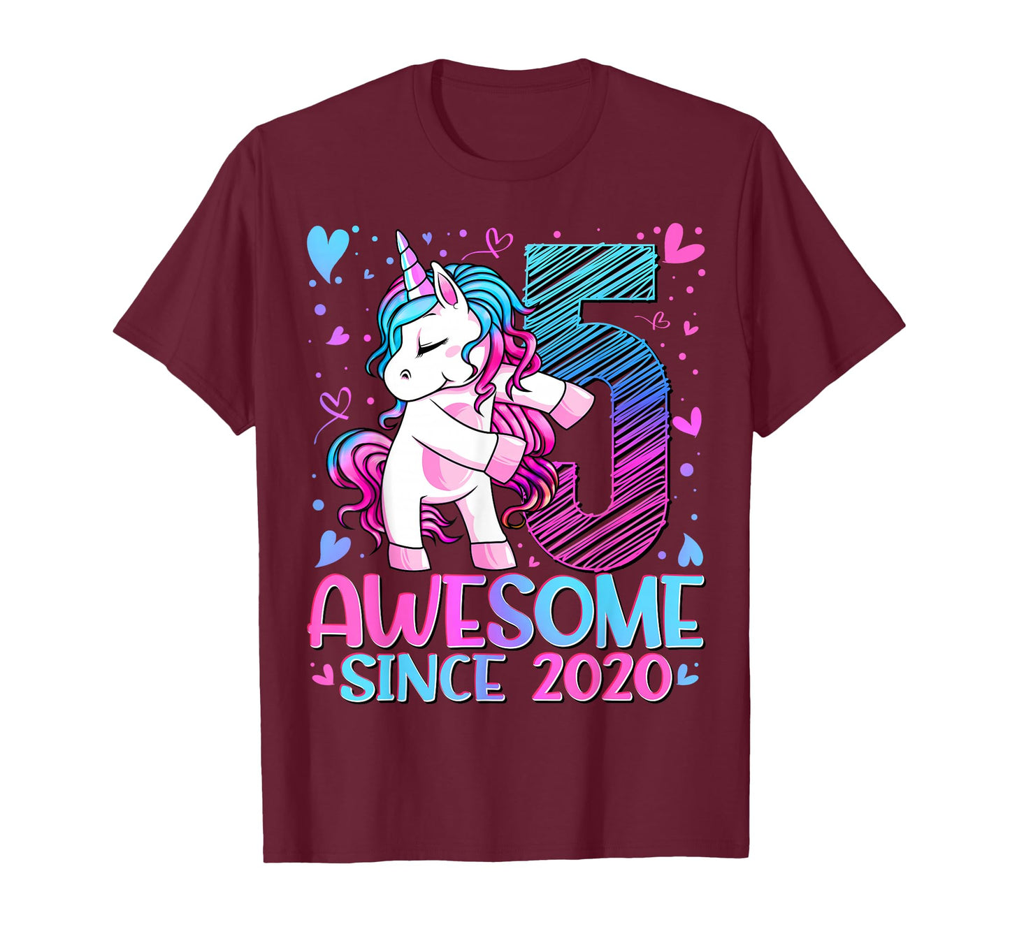 5 Year Old Unicorn Gifts For Girls 5th Birthday Girl Party T-Shirt