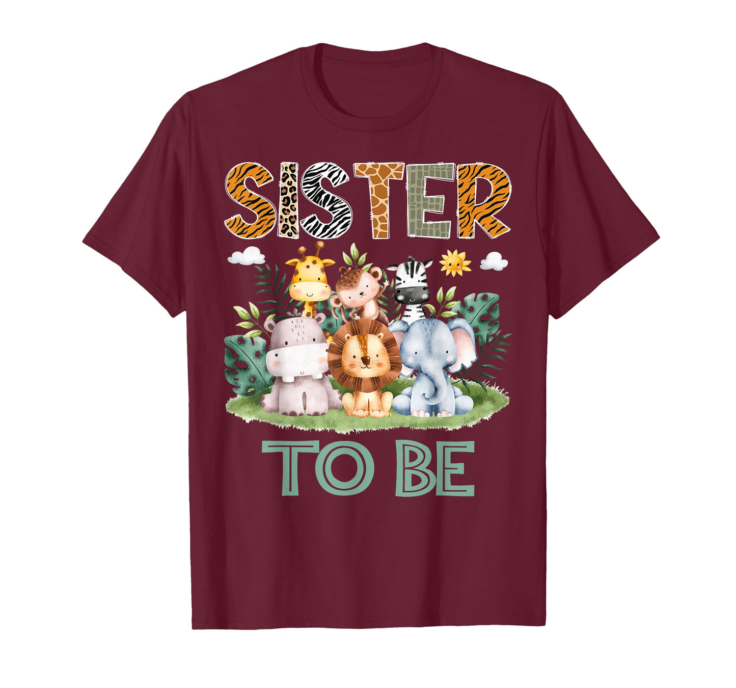Soon To Be Sister Safari Jungle Animal Gender Reveal T-Shirt