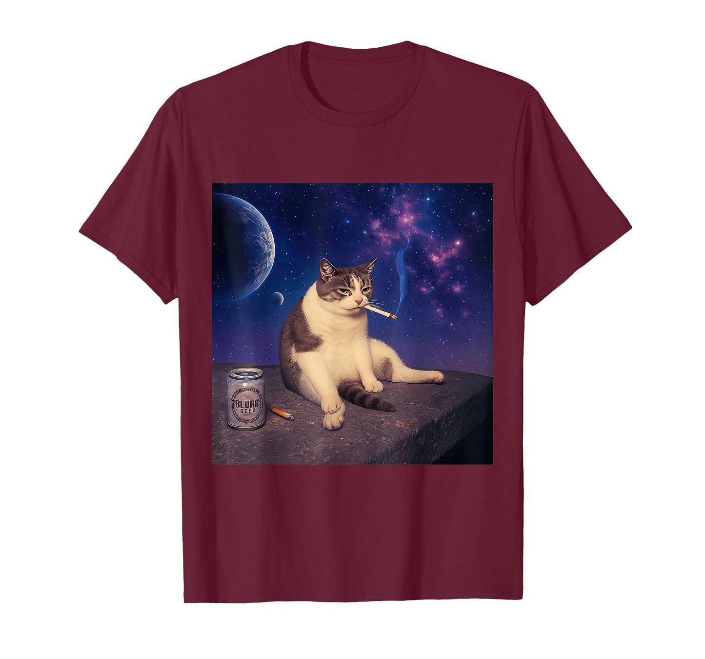 Cigarette Kitten Funny Smoking Cat Meme Stupid Brainrot T-Shirt