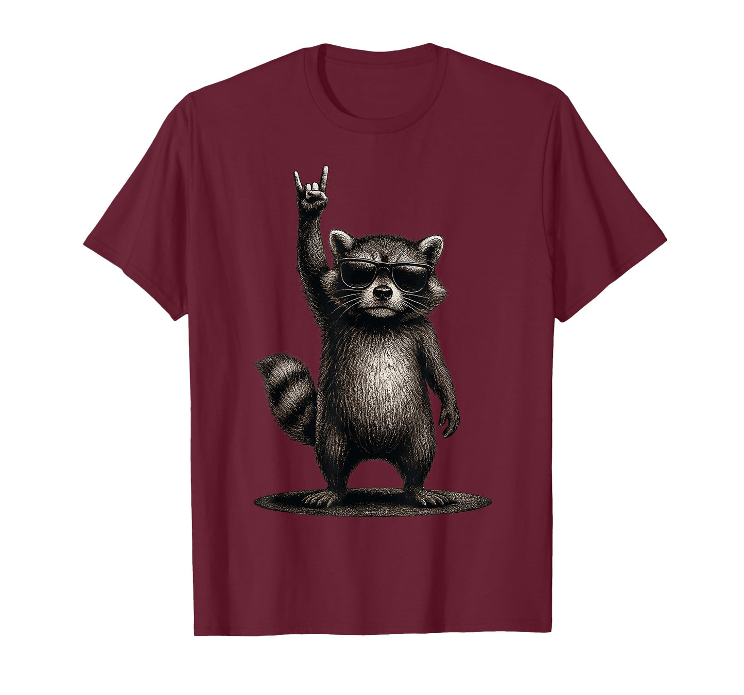 Retro Raccoon Rock Music Funny Gifts Men Women Boy Girl Kids T-Shirt