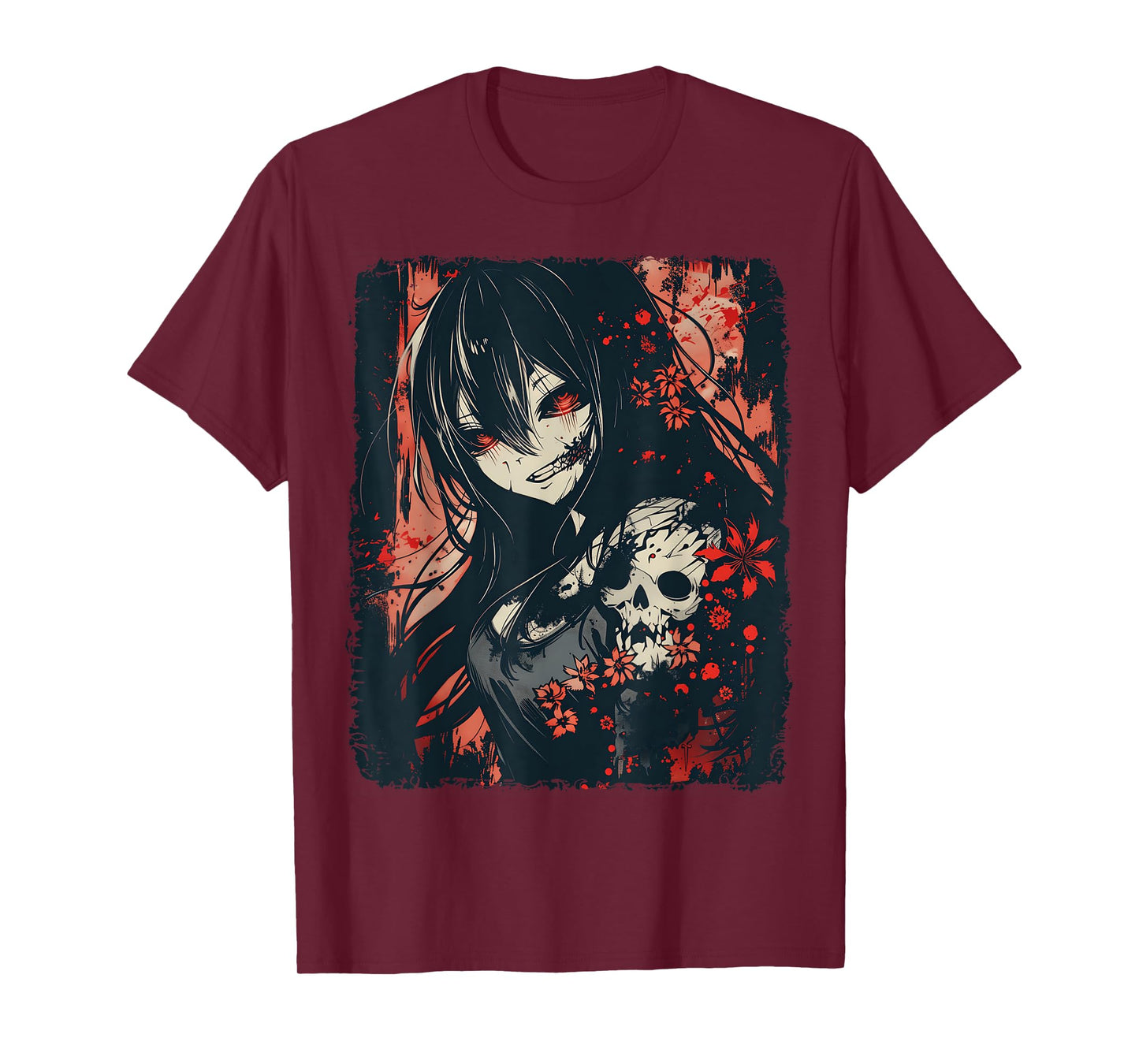 Anime Horror Girl Aesthetic Japanese Creepy Kawaii Goth T-Shirt
