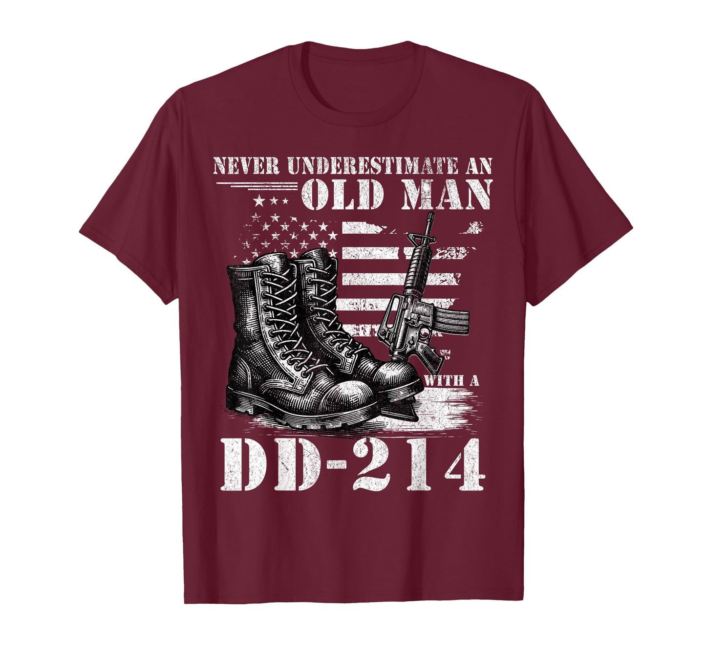 DD 214 Alumni Never Underestimate An Old Man With A DD-214 T-Shirt