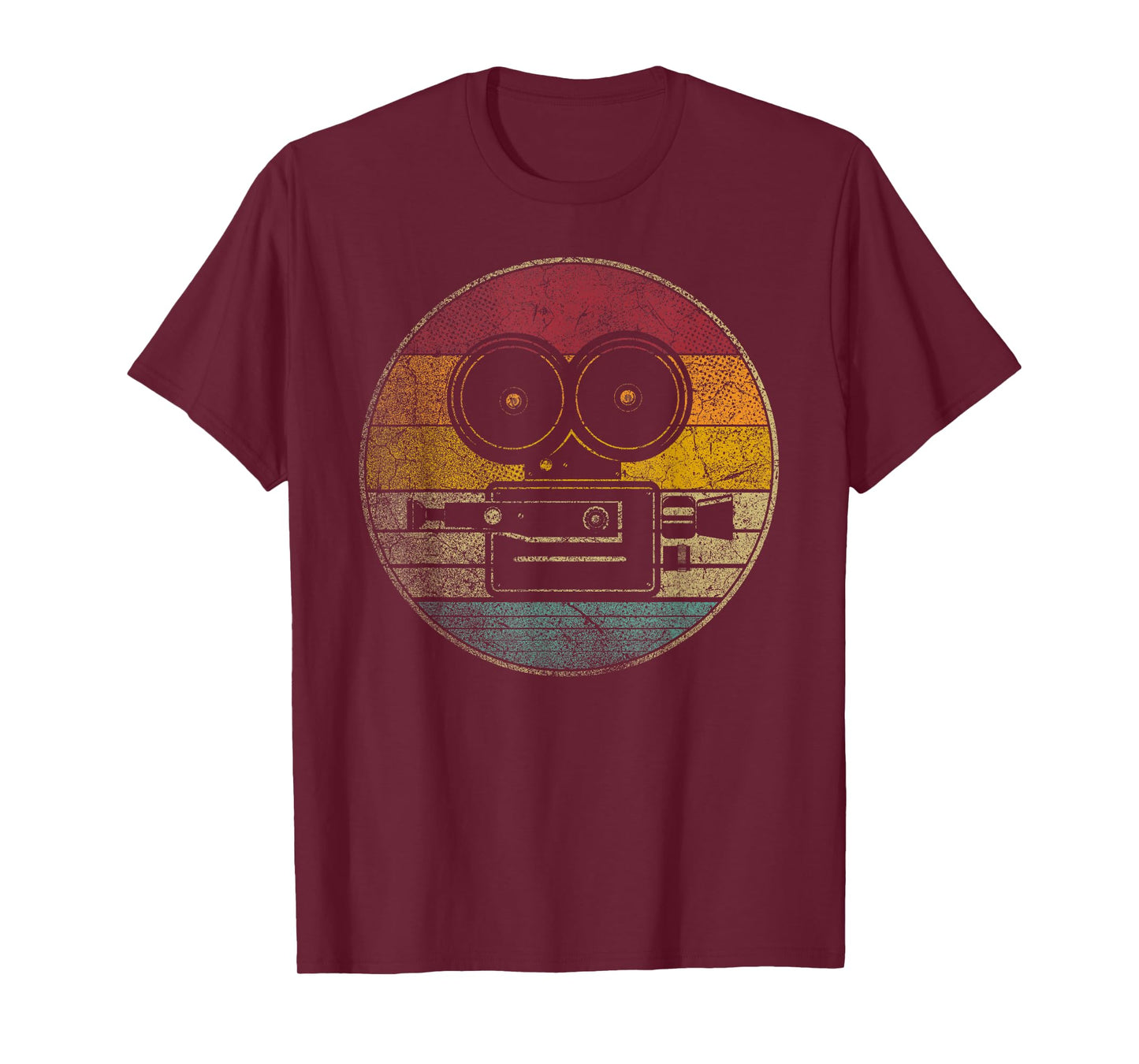 Movies Camera Motion Pictures Cinephile Vintage Retro T-Shirt