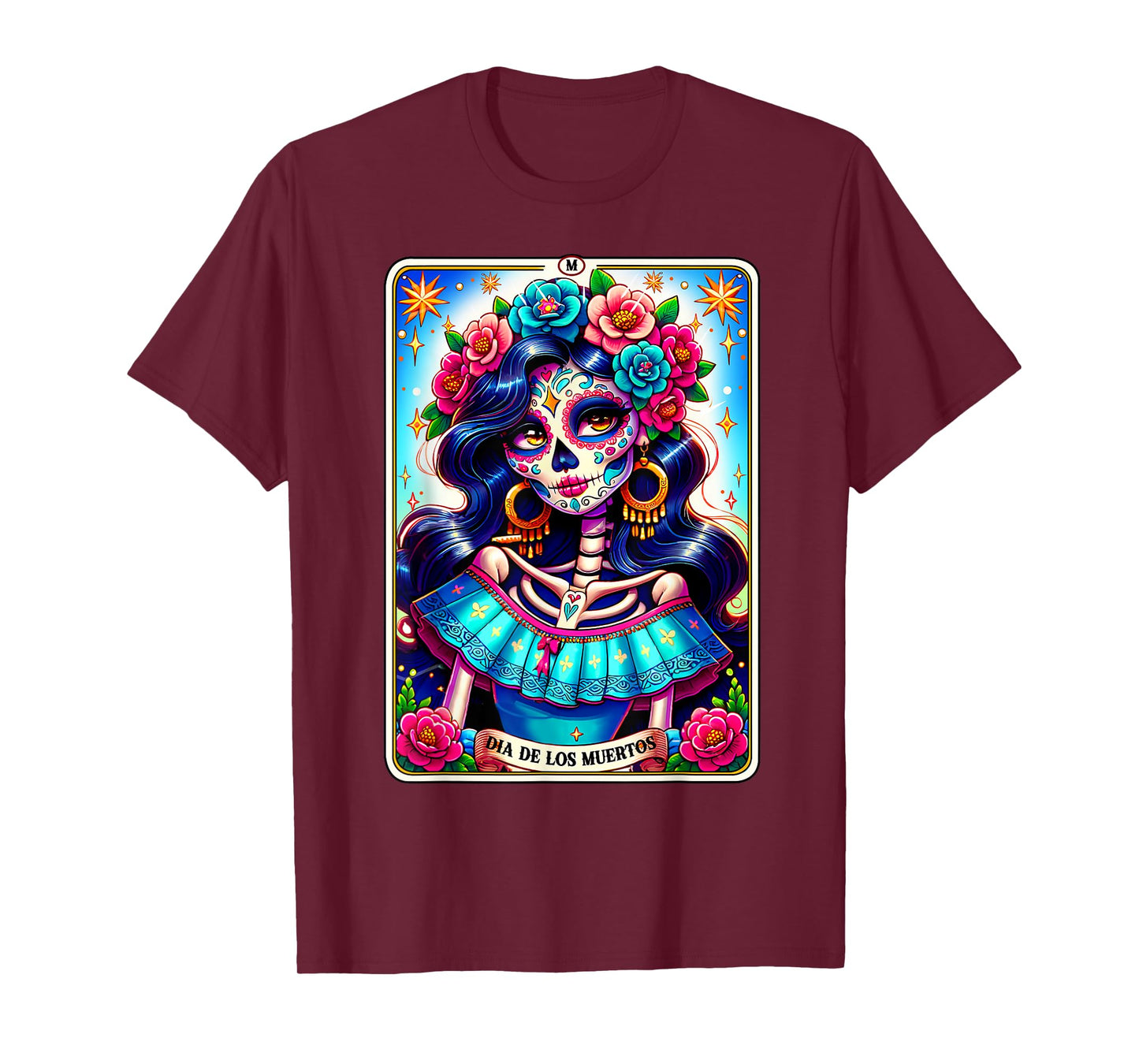 Tarot Card Dia De Los Muertos Woman Catrina Day Of The Dead T-Shirt