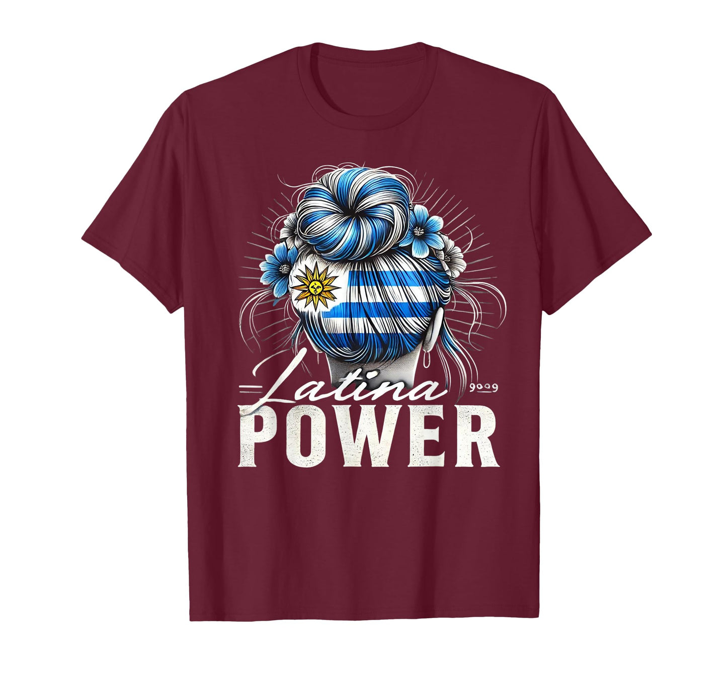 Hispanic Heritage Month Latina Power Uruguay Flag Women T-Shirt