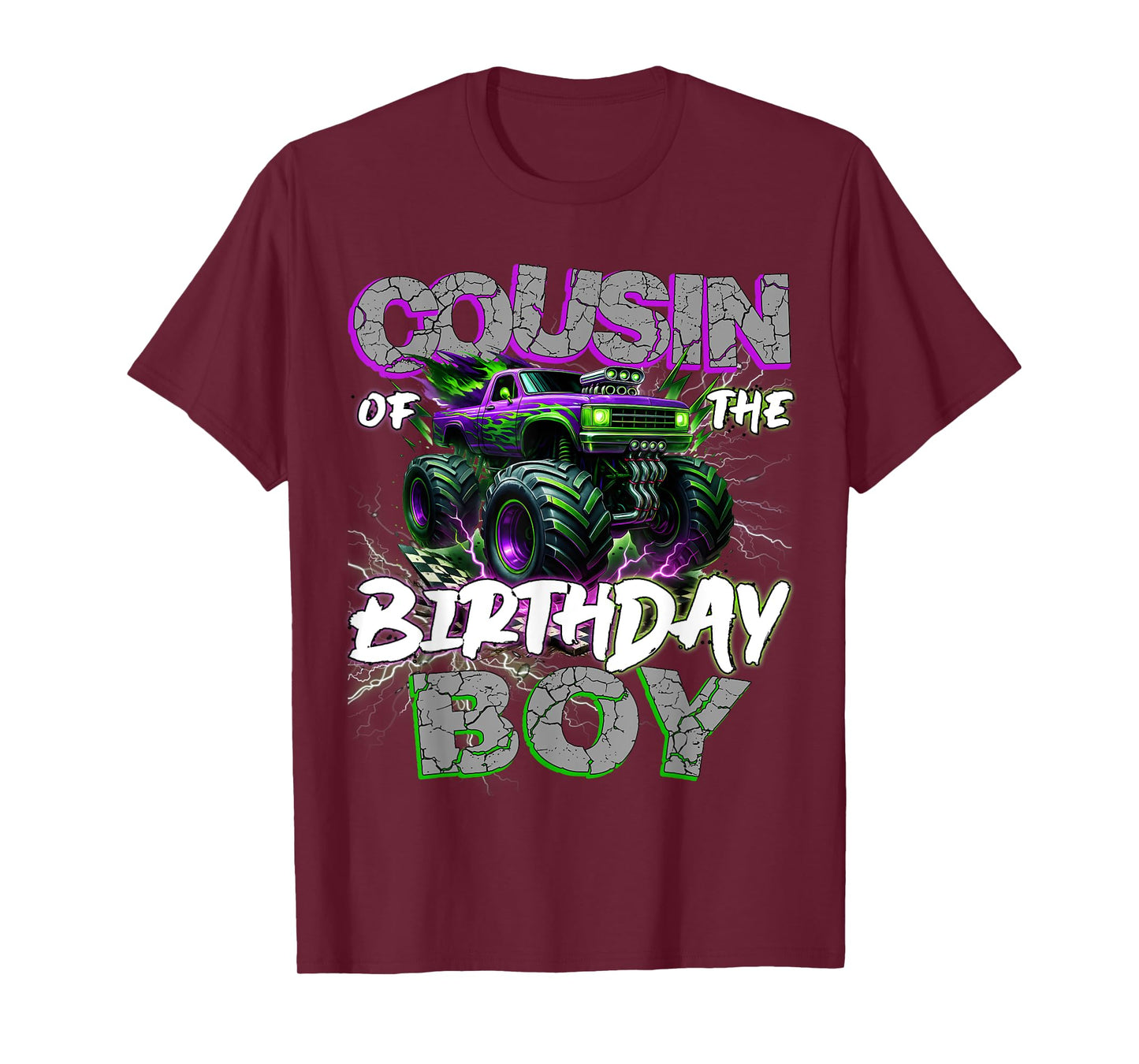 Cousin Of The Birthday Monster Truck Family Matching Party T-Shirt