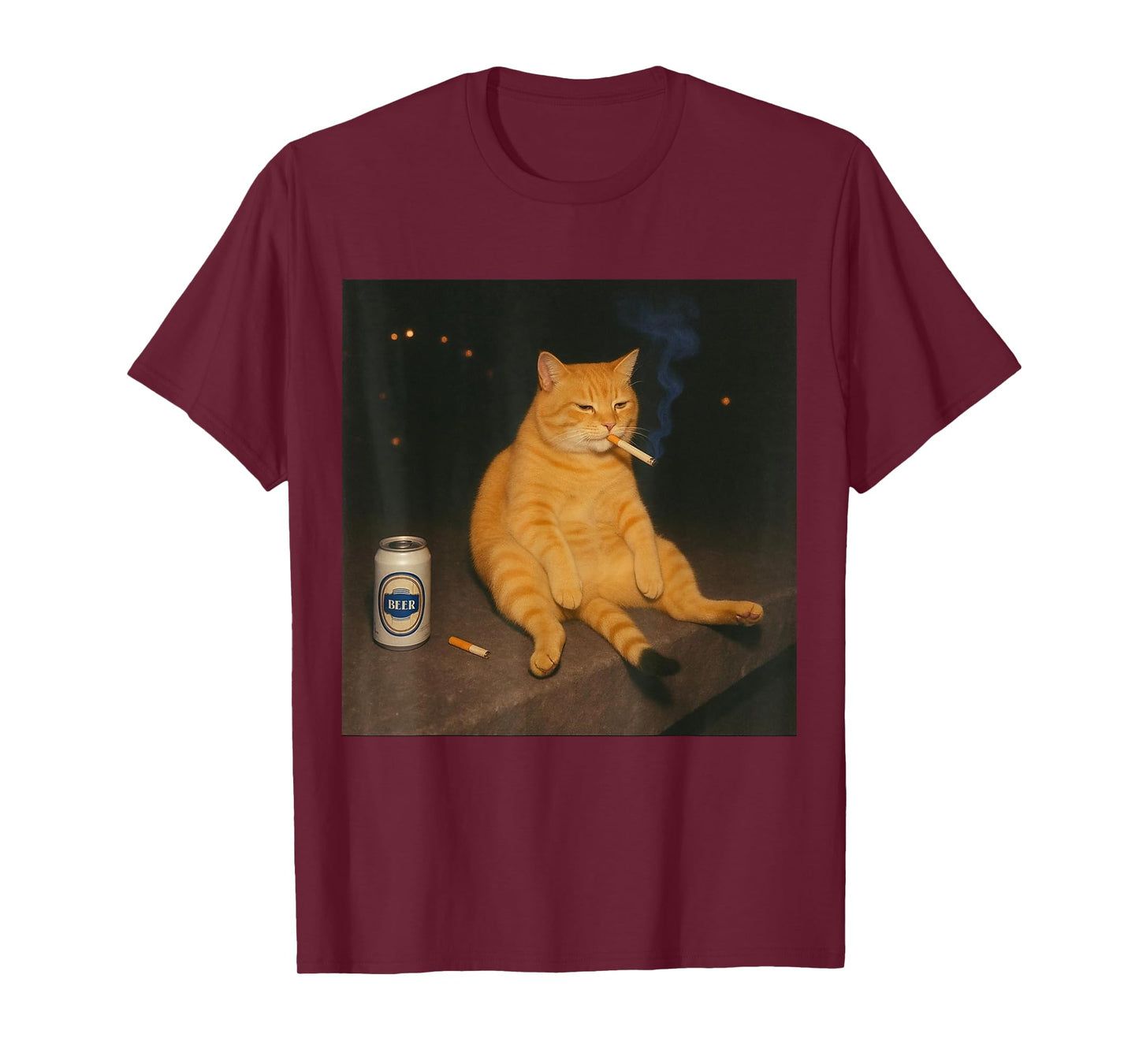 Cigarette Kitten Funny Smoking Cat Meme Stupid Brainrot T-Shirt
