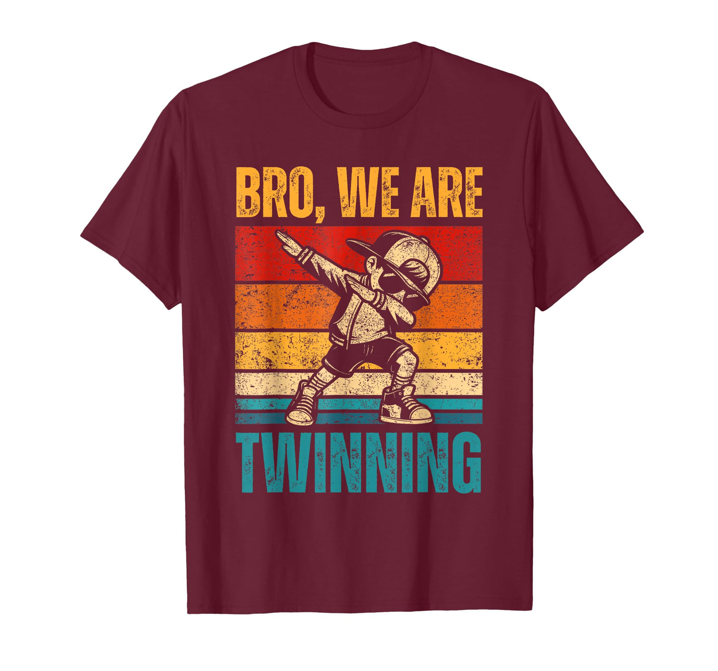 Bro We're Twinning Boys Twin Day Spirit Week Funny Kids 70s T-Shirt