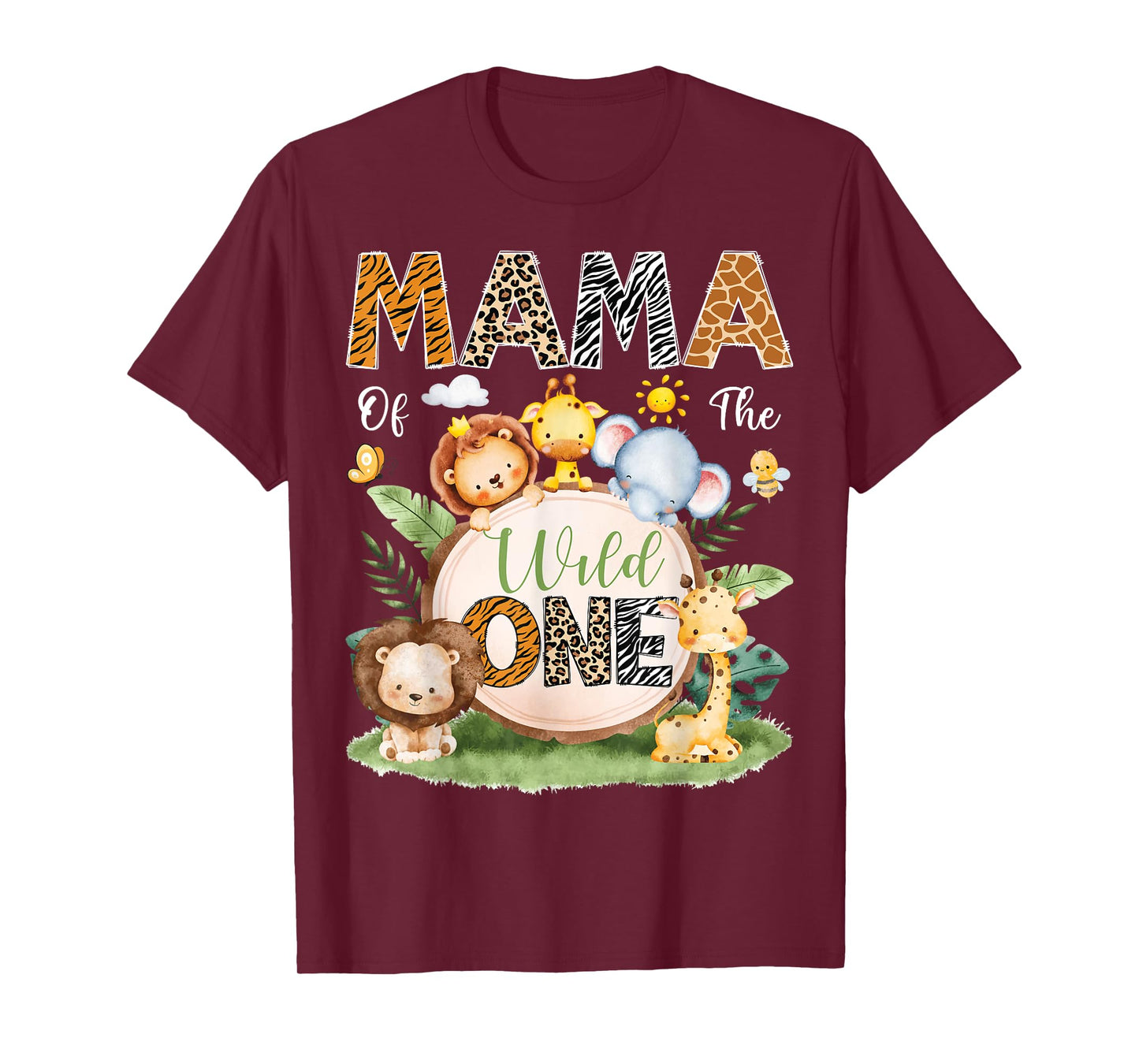 Mama Of The Wild One 1St Birthday Boy Safari Jungle T-Shirt