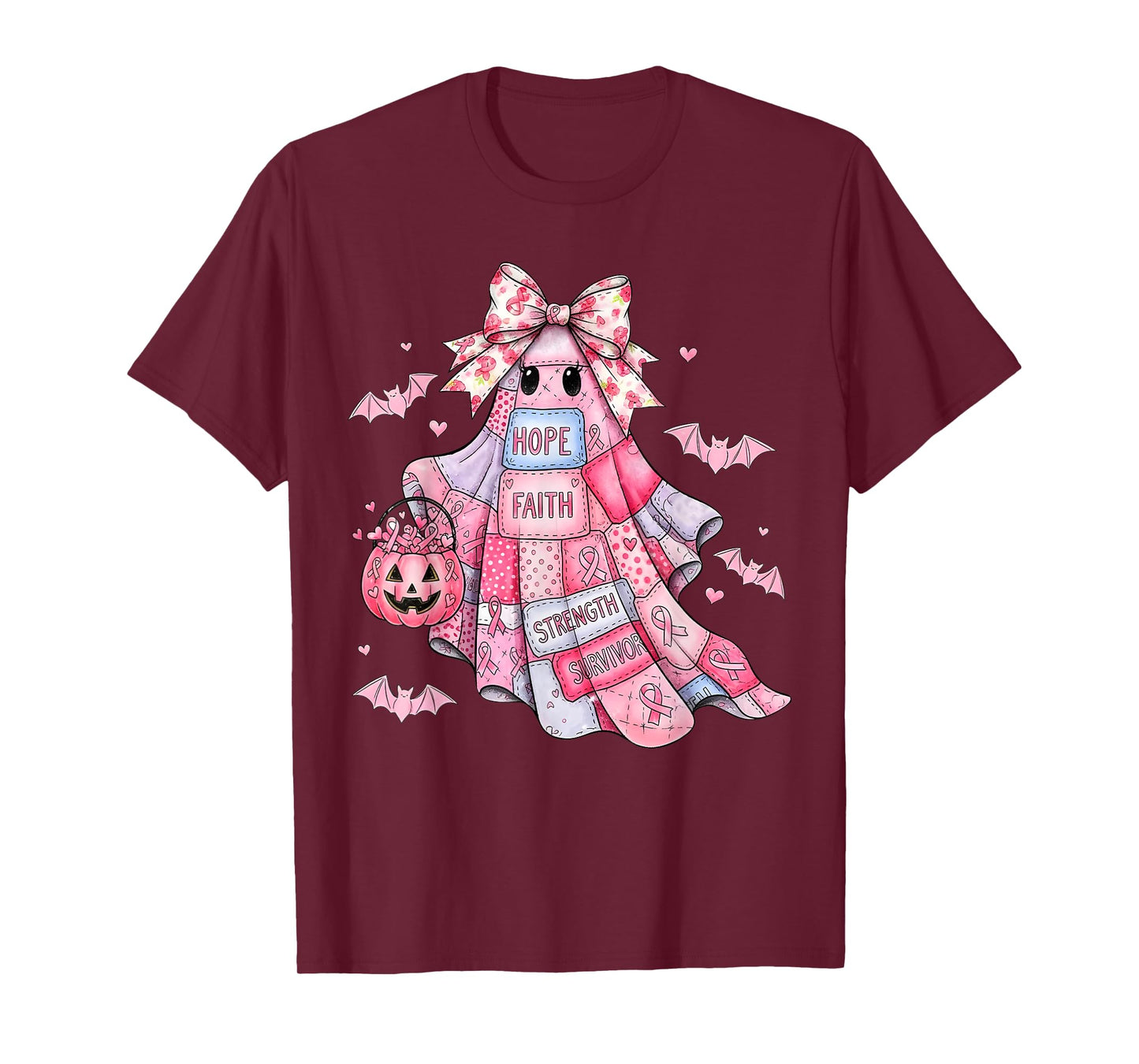 Breast Cancer Denim Pumpkin October We Wear Pink Halloween T-Shirt