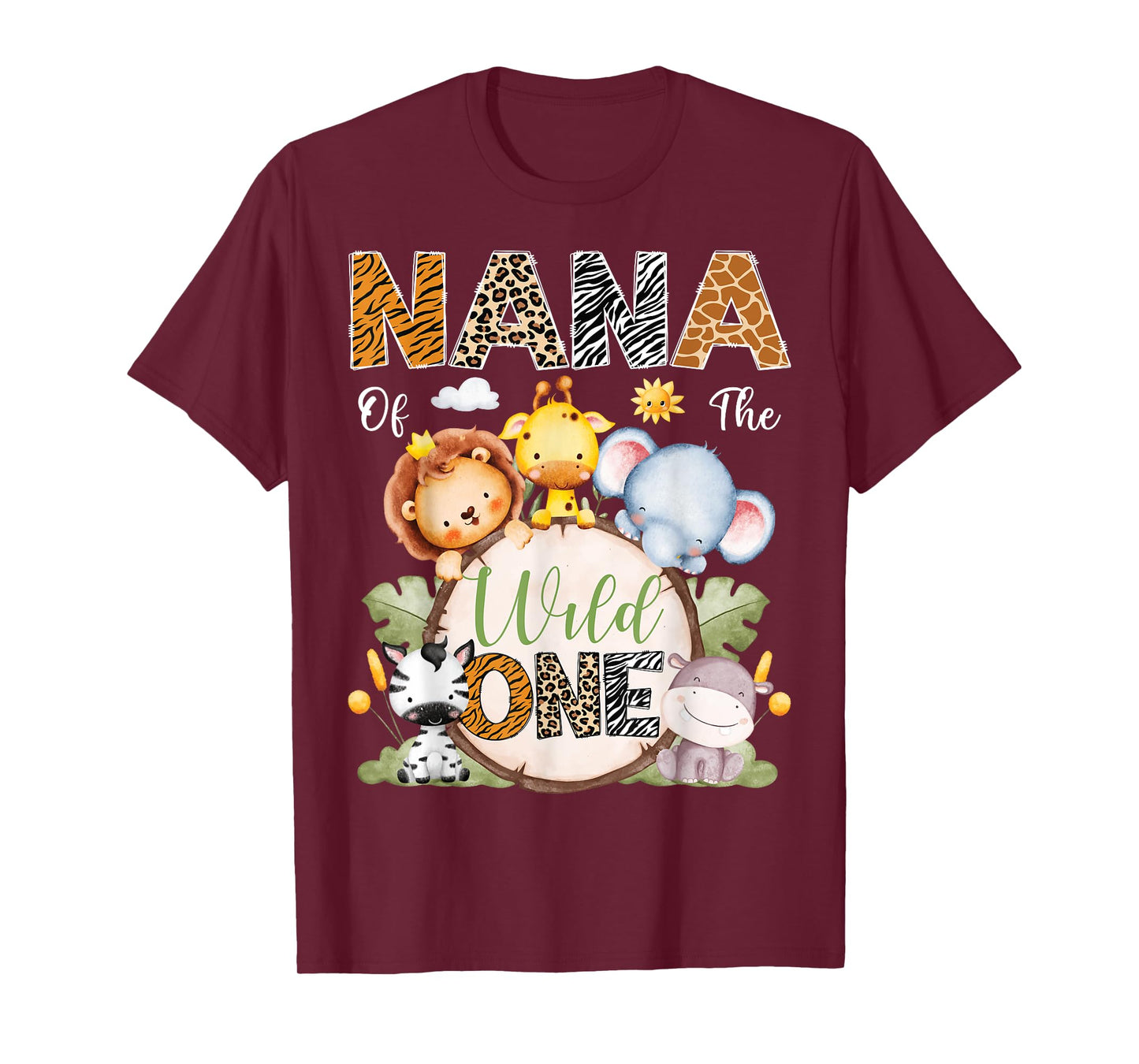 Nana Of The Wild One 1St Birthday Boy Safari Jungle T-Shirt