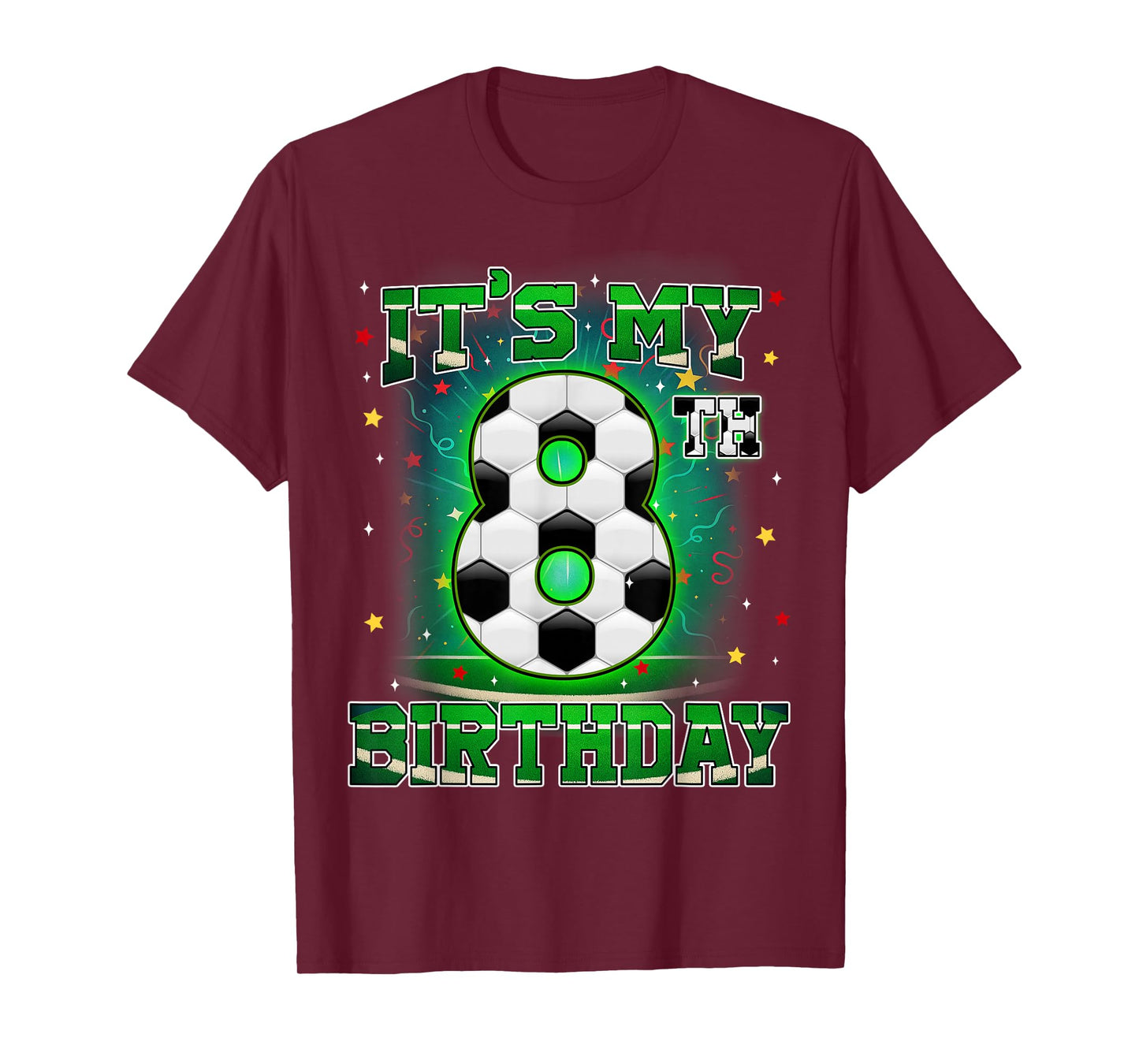 Its My 8th Birthday Boys Soccer 8 Years Old Party Matching T-Shirt