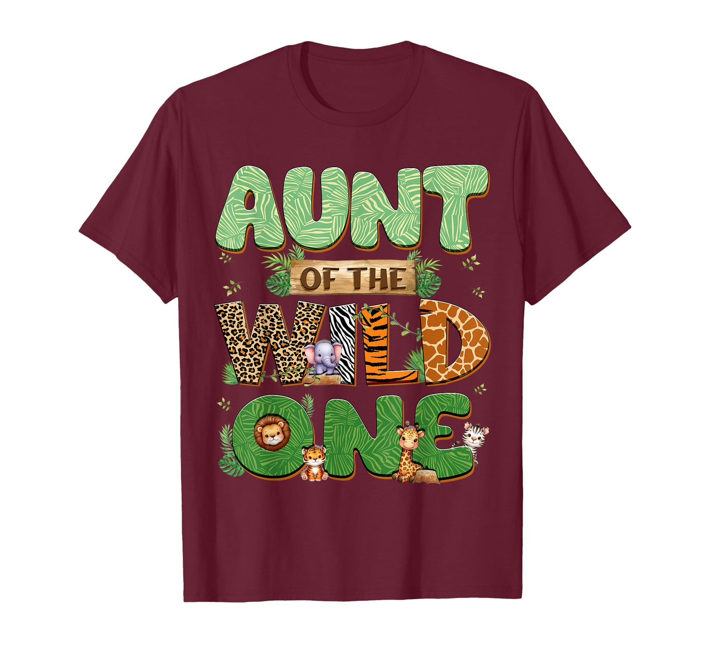 Aunt Of The Wild One Birthday Family Matching Party Decor T-Shirt