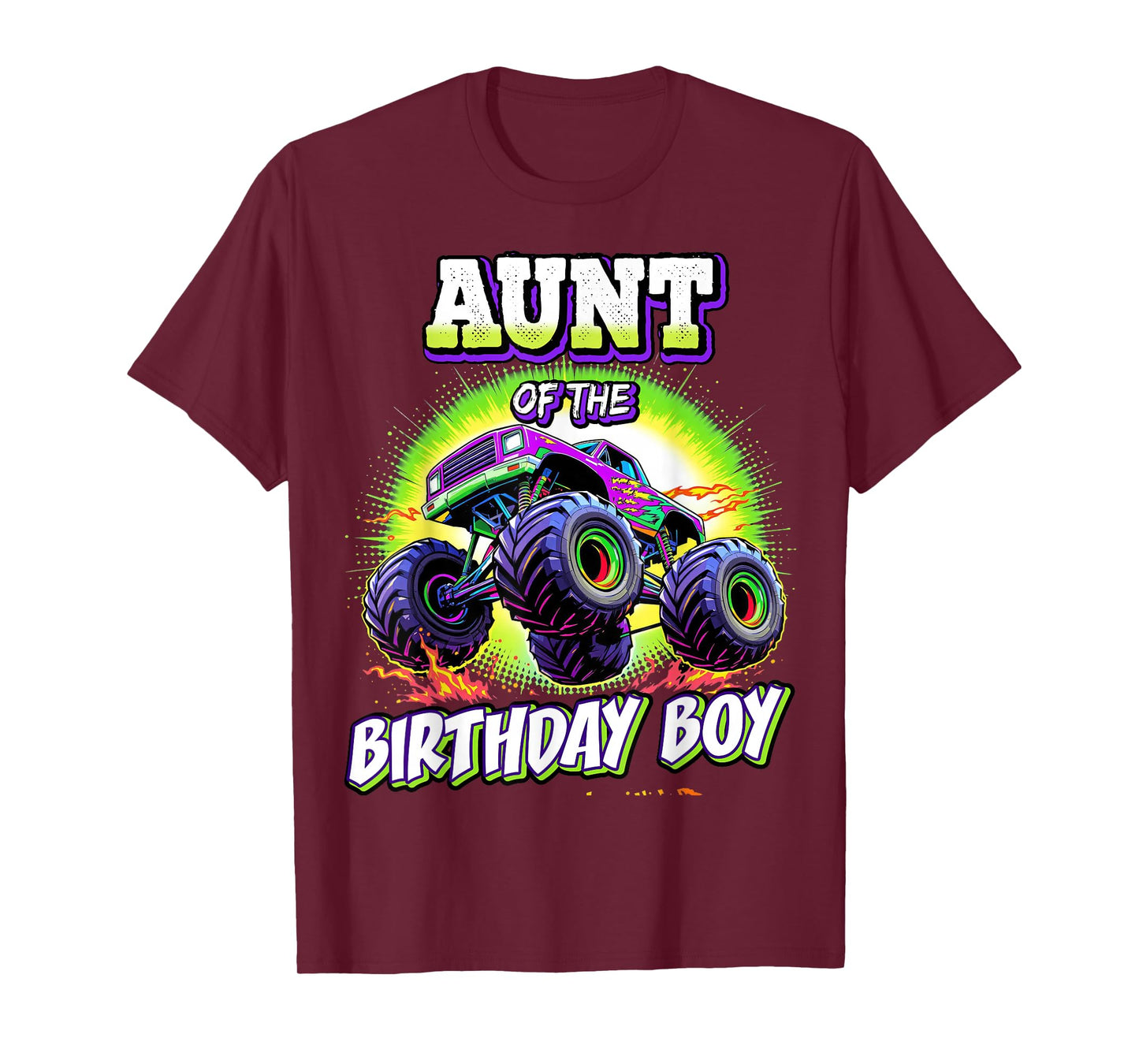 Aunt of the Birthday Boy Monster Truck Birthday Party T-Shirt