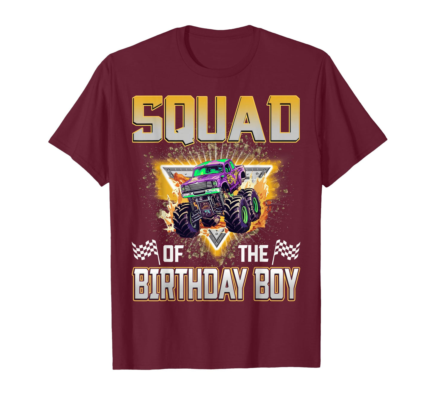 Squad of The Birthday Boy Monster Truck Birthday Family T-Shirt
