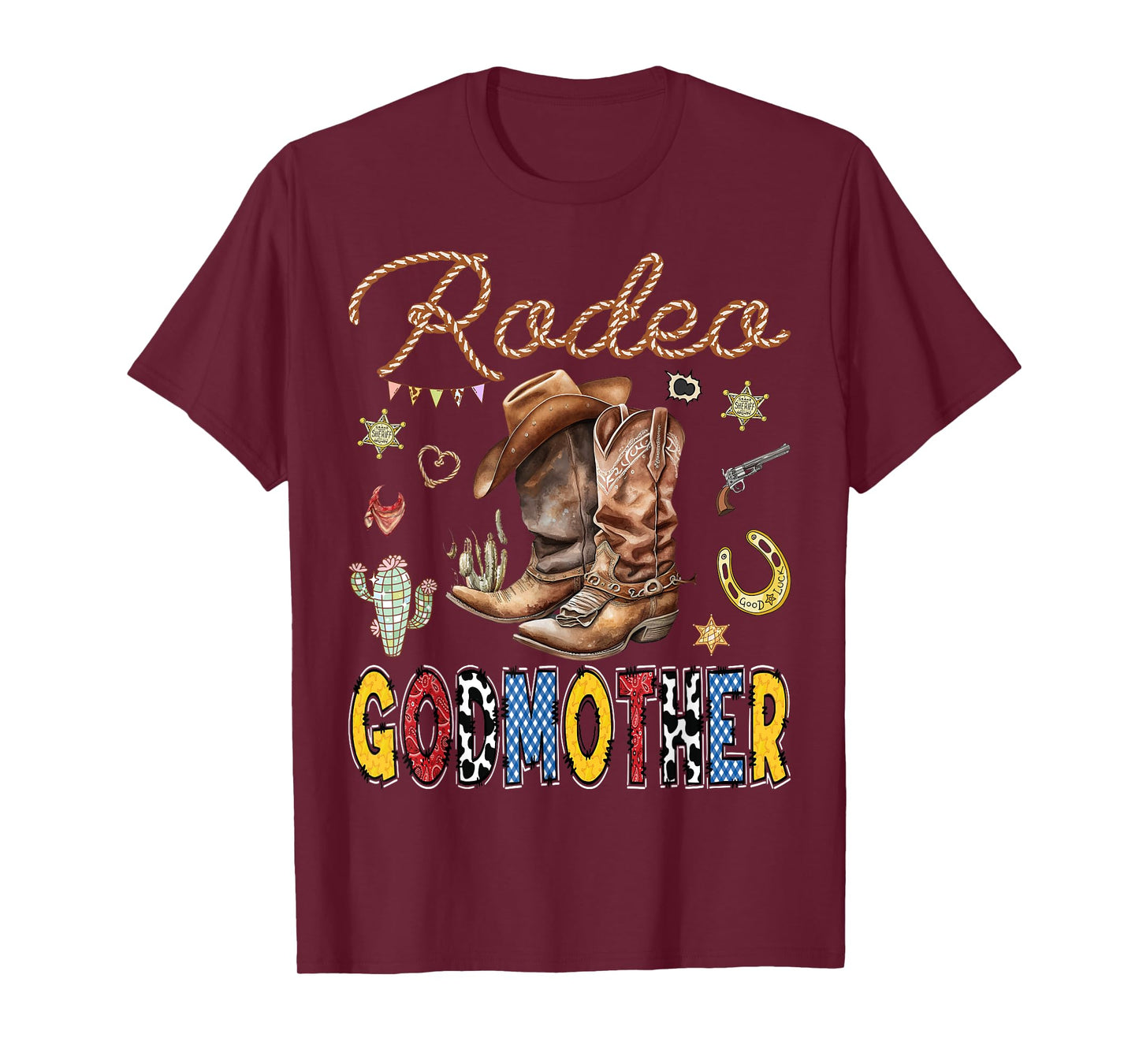Rodeo GodMother Western Cowboy Birthday Matching Family T-Shirt